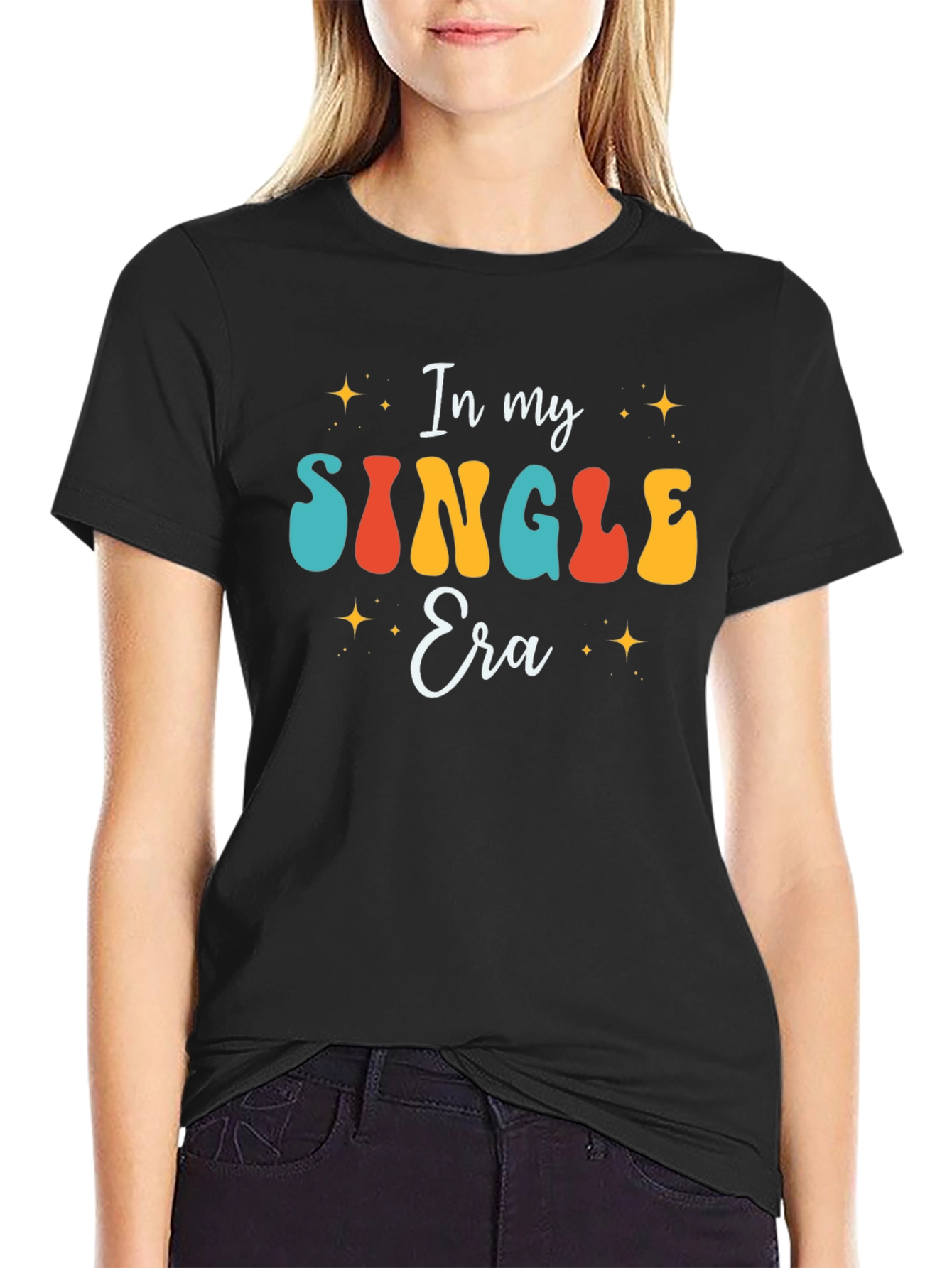 Black In My Single Era Graphic T-Shirt view 2