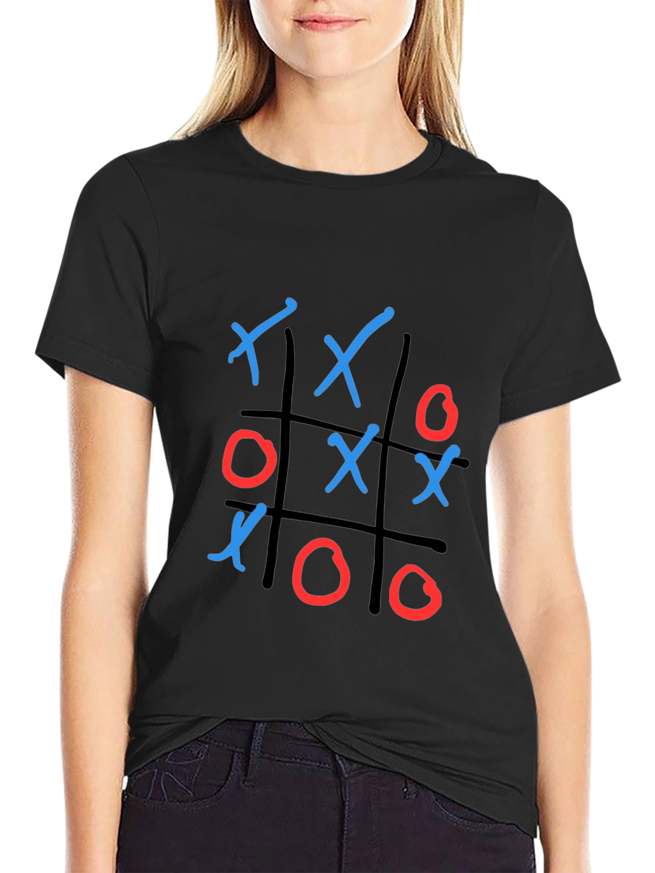 Black Tic Tac Toe T-Shirt view 2