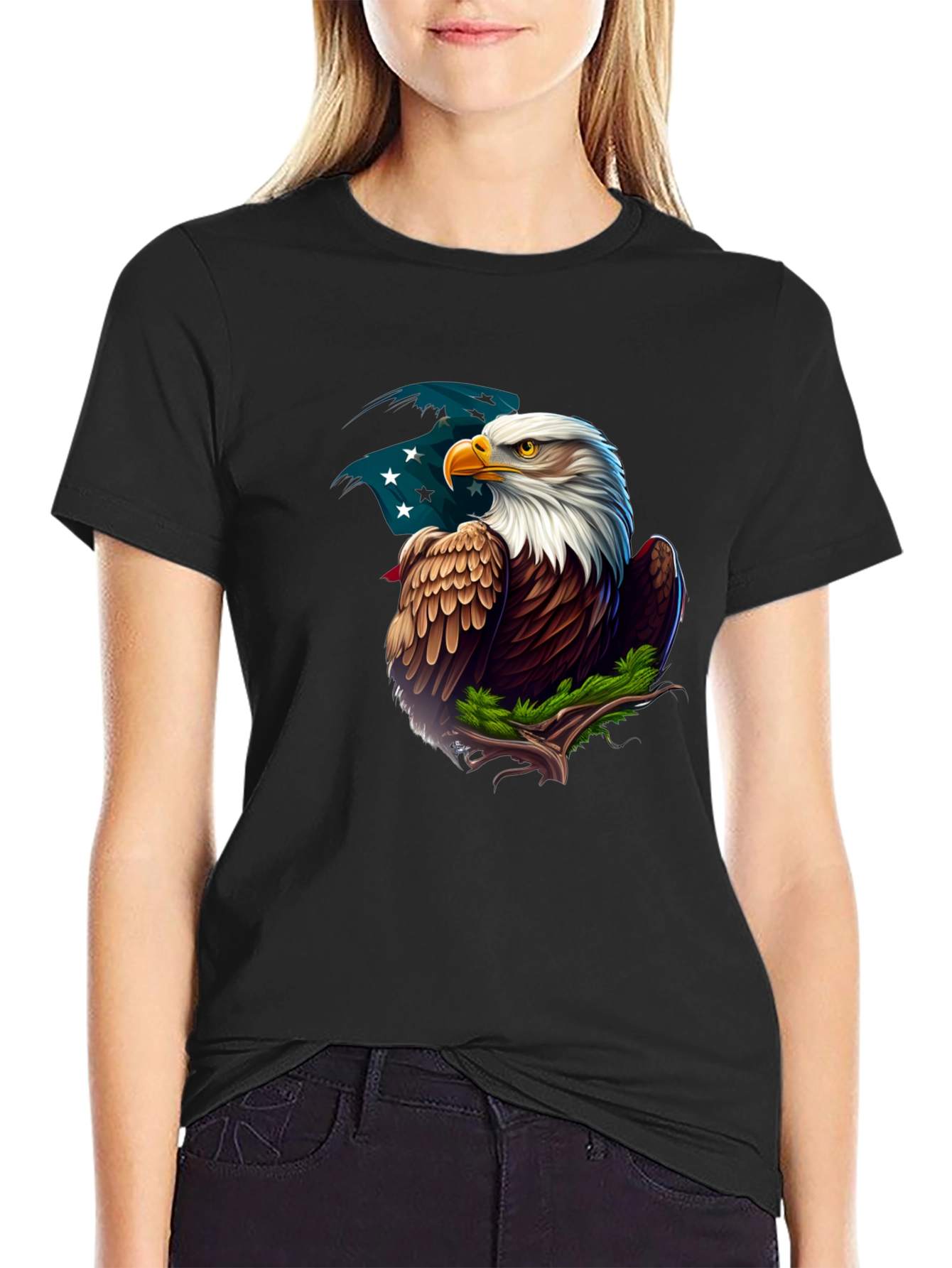 Black Eagle Graphic Tee - Patriotic American Pride view 2