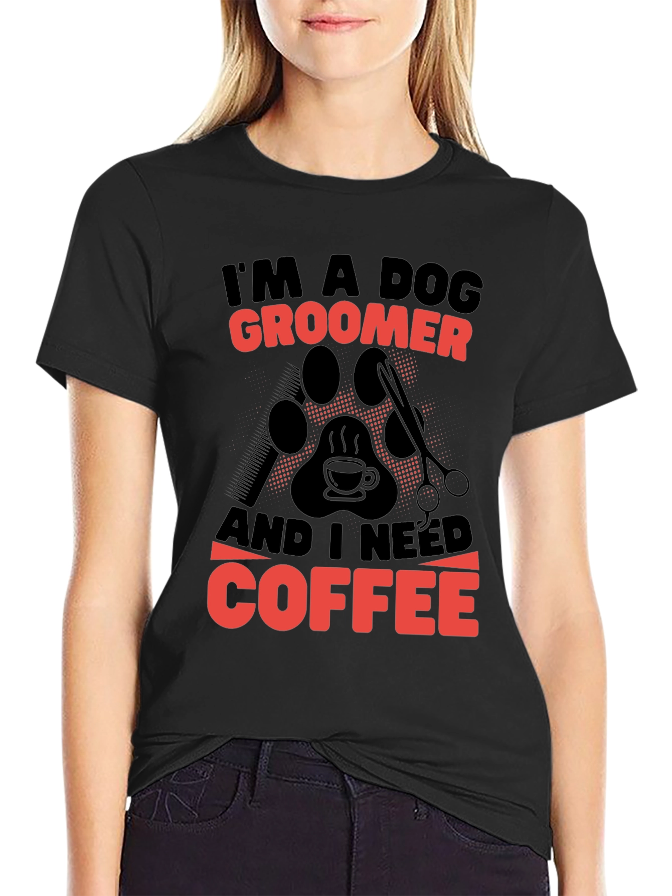 Black Dog Groomer Coffee T-Shirt view 2