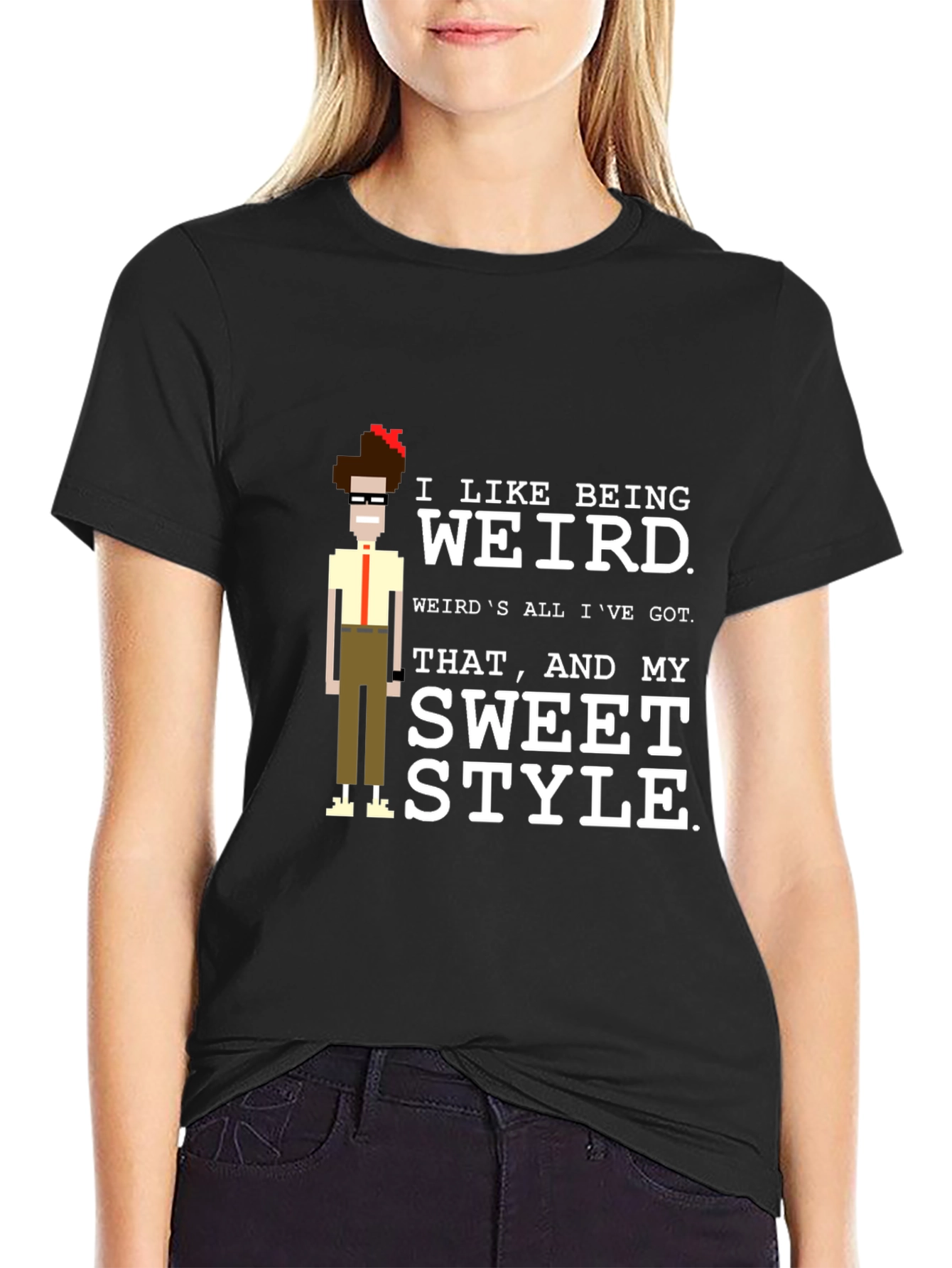 Black I Like Being Weird T-Shirt view 2