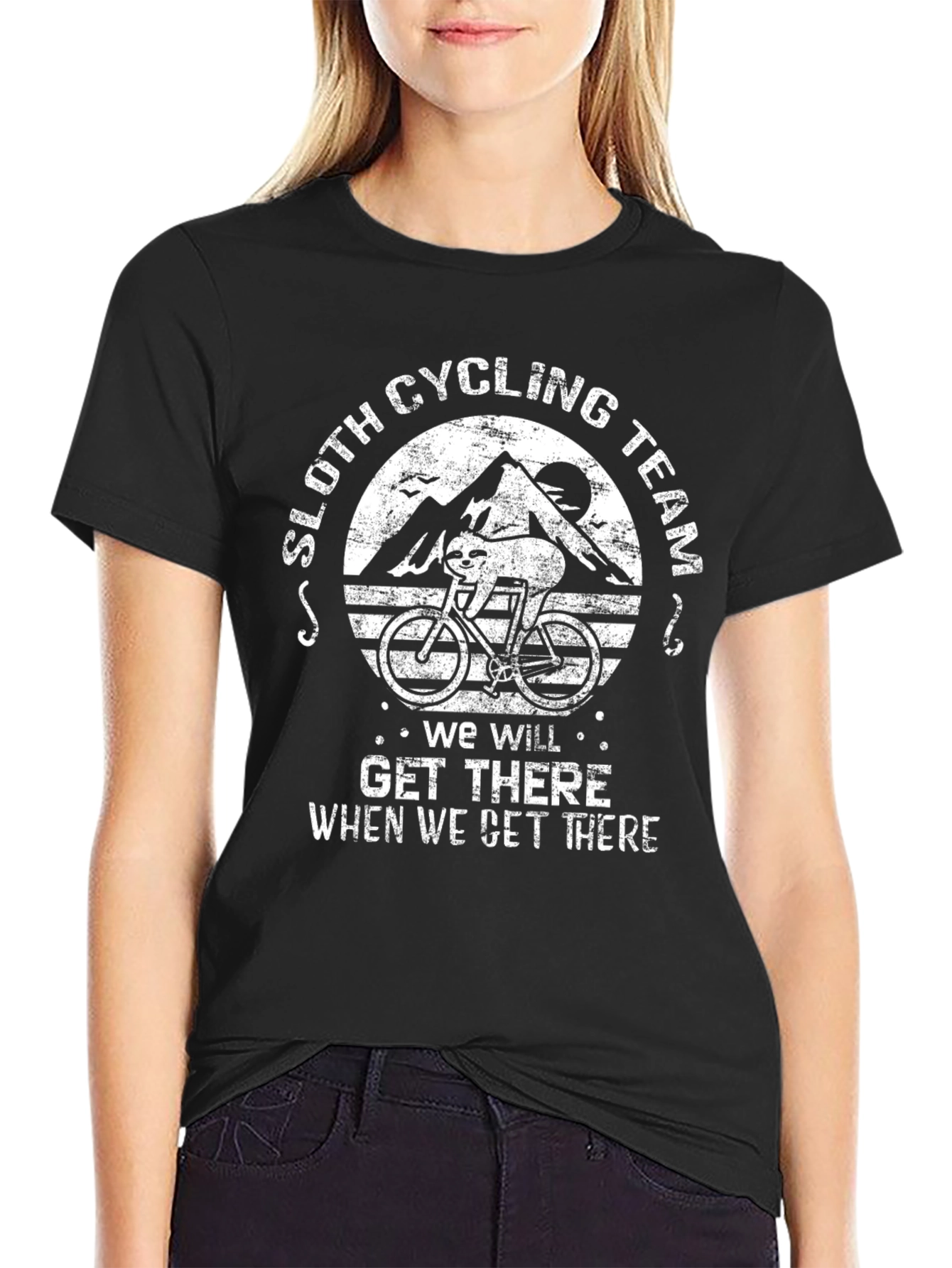 Black Sloth Cycling Team T-Shirt: We Will Get There view 2