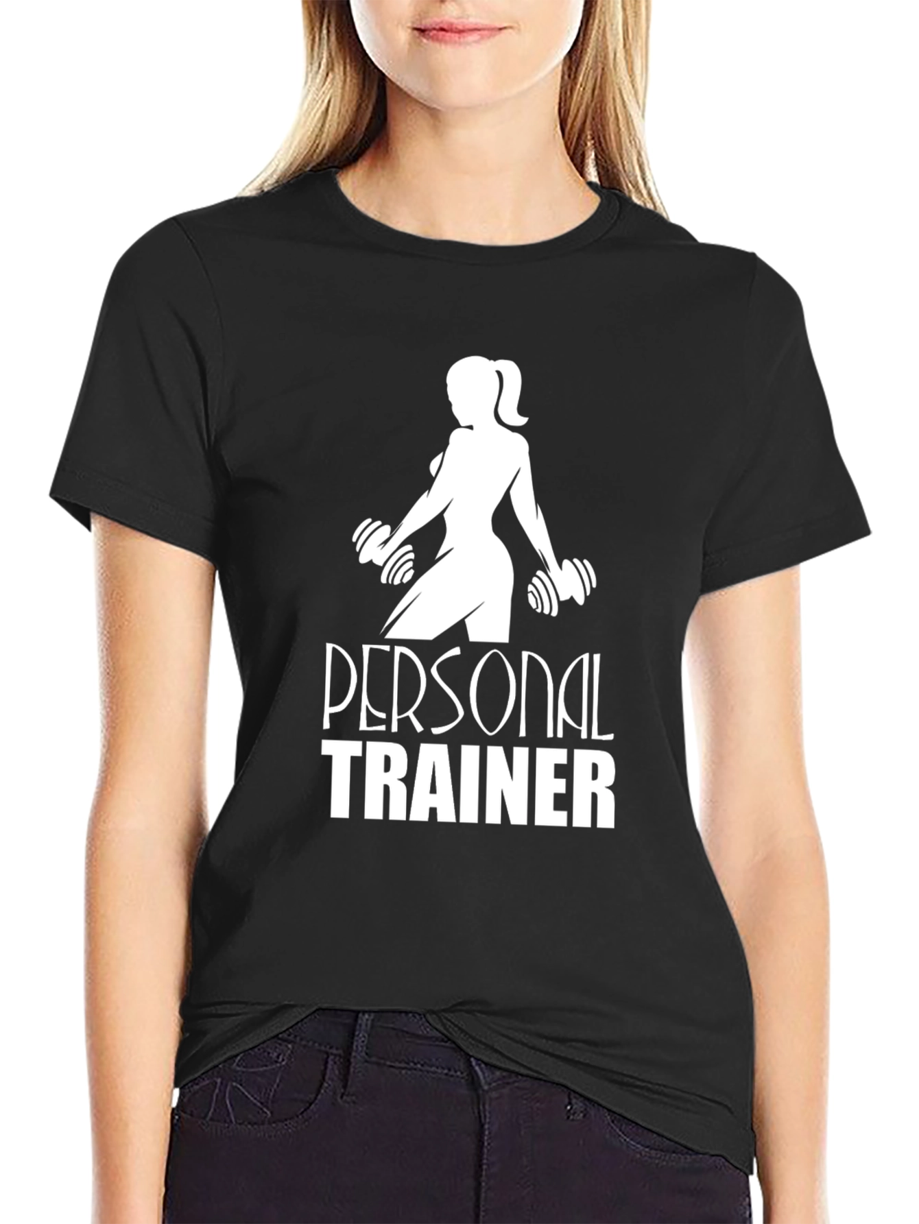 Black Personal Trainer Black T-Shirt - Fitness Apparel view 2