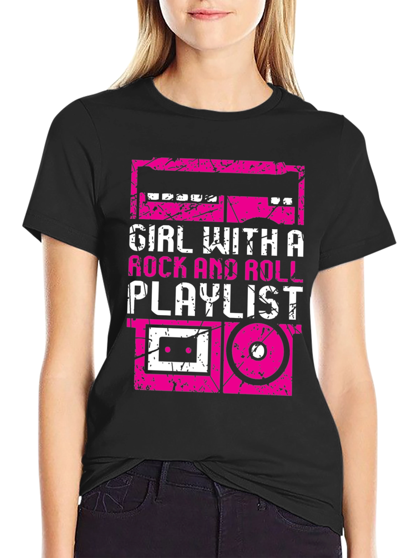 Black Rock and Roll Playlist T-Shirt view 2