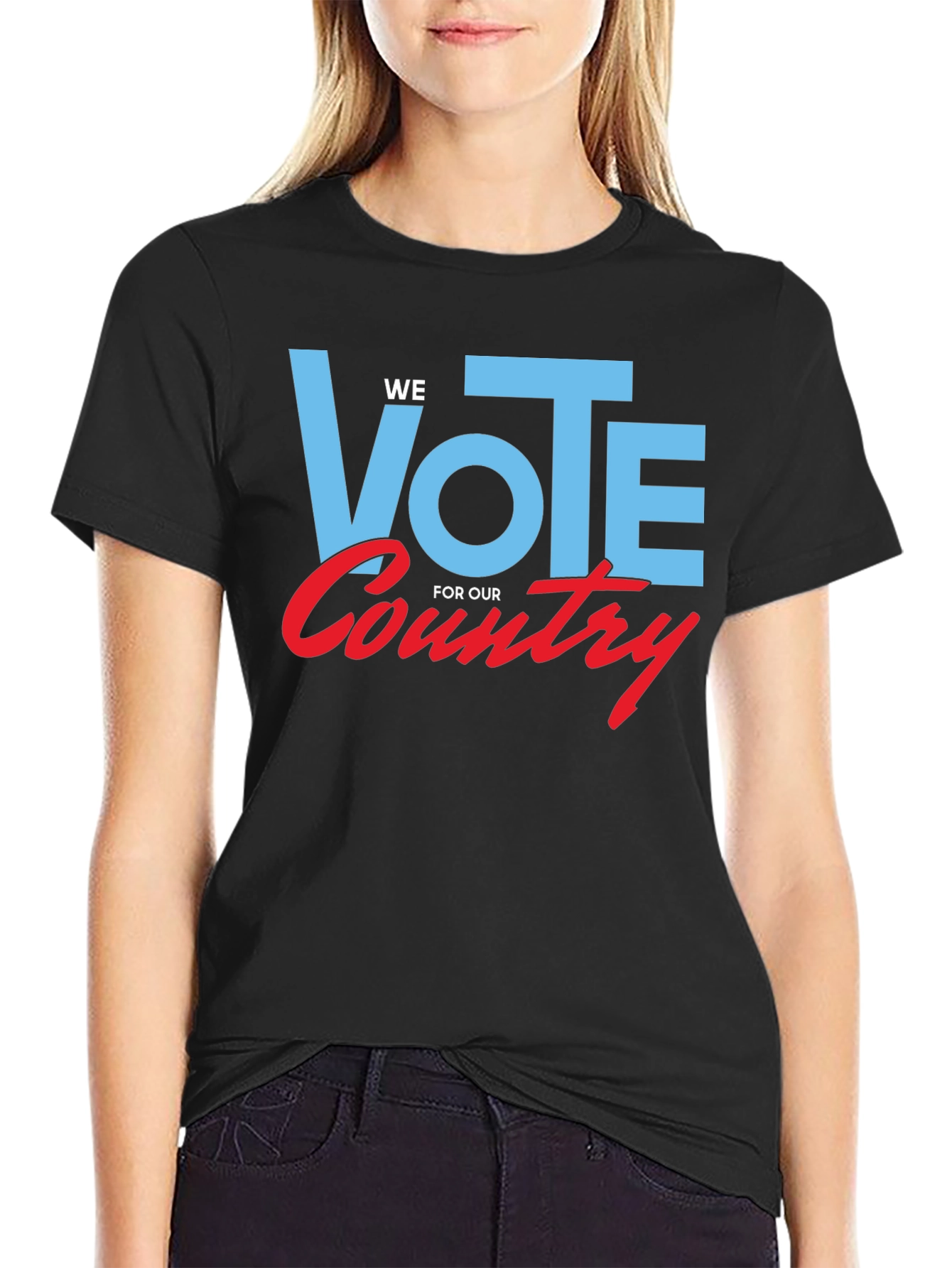 Black Vote For Our Country Graphic Tee - Black Cotton view 2