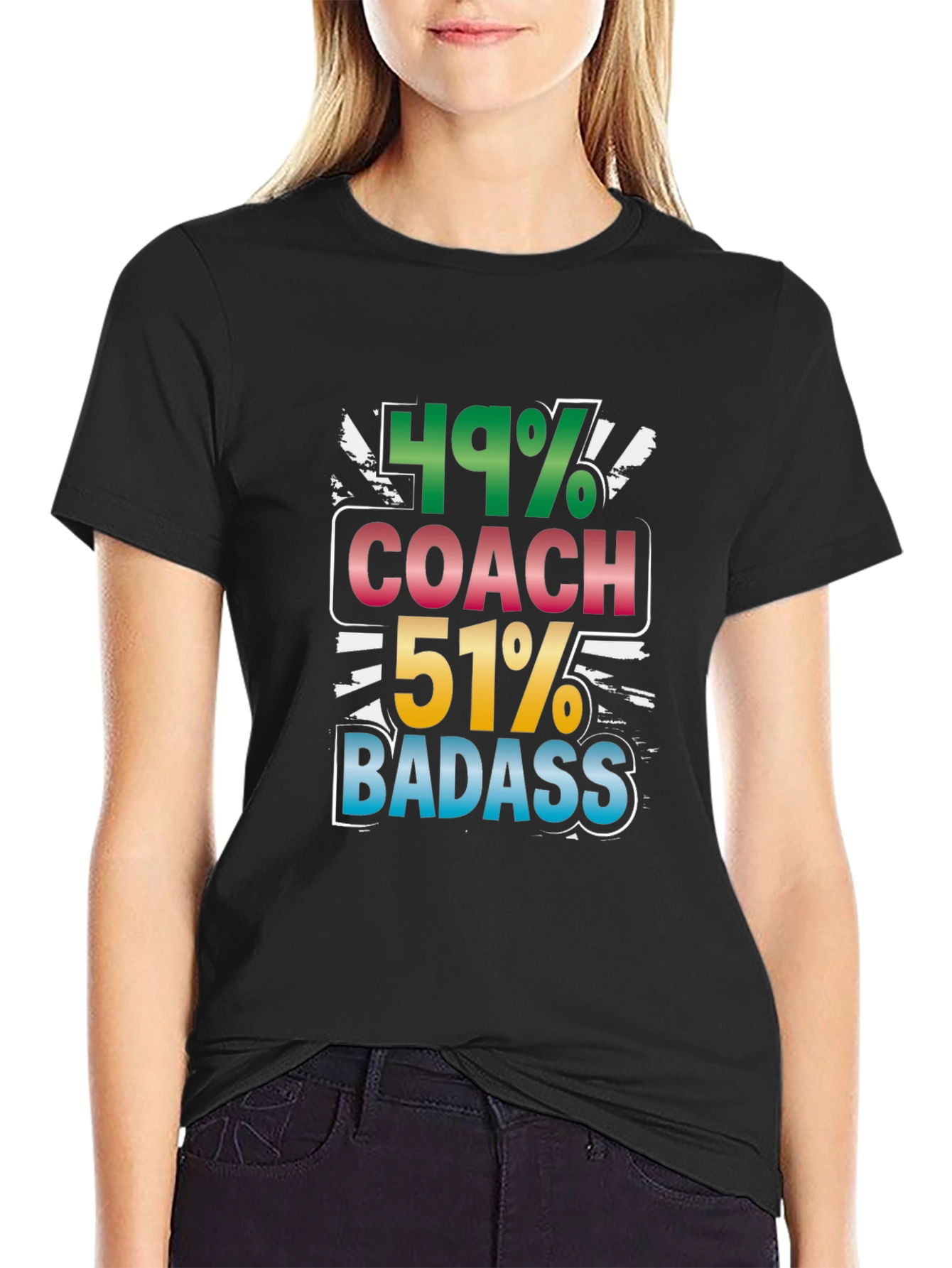 Black Coach Badass Graphic Tee - Black Cotton Blend T-Shirt view 2