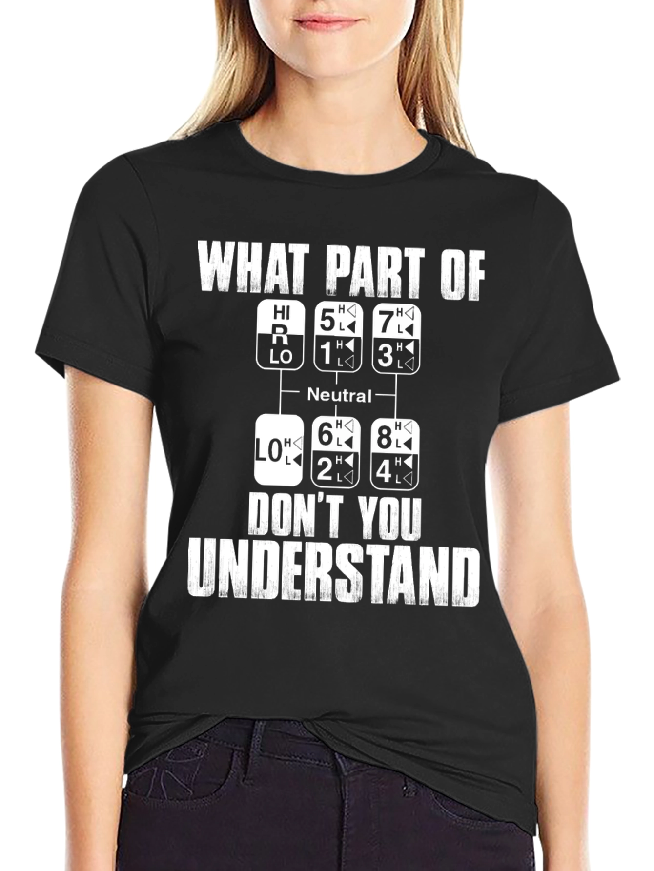 Black Trucker Gear Shift T-Shirt view 2