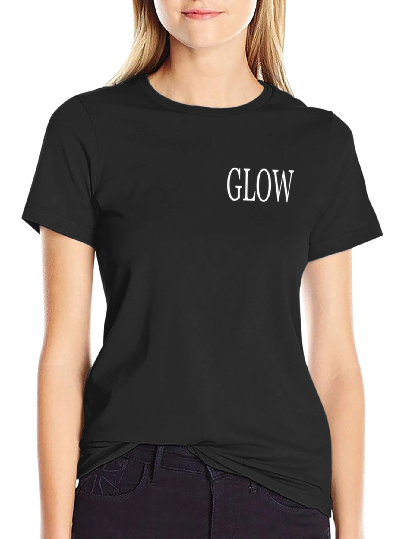 Black Men's Black "GLOW" Graphic T-Shirt view 2