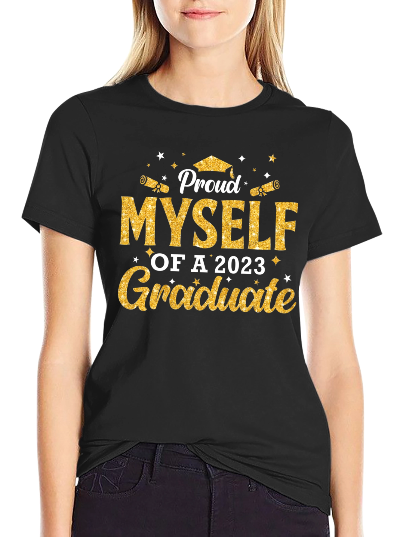 Black Proud 2023 Graduate T-Shirt view 2