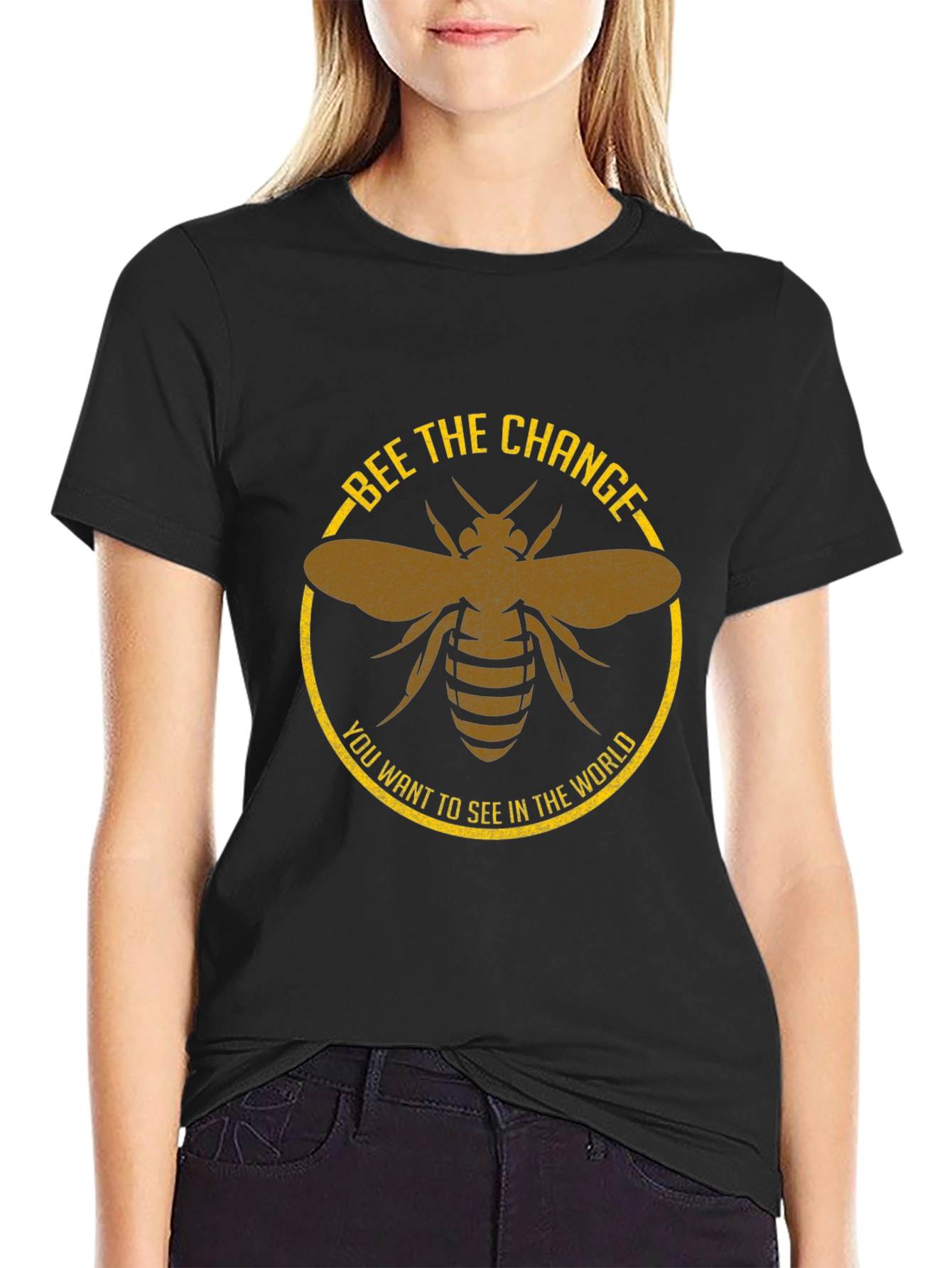 Black Bee the Change Graphic Tee - Black Cotton view 2