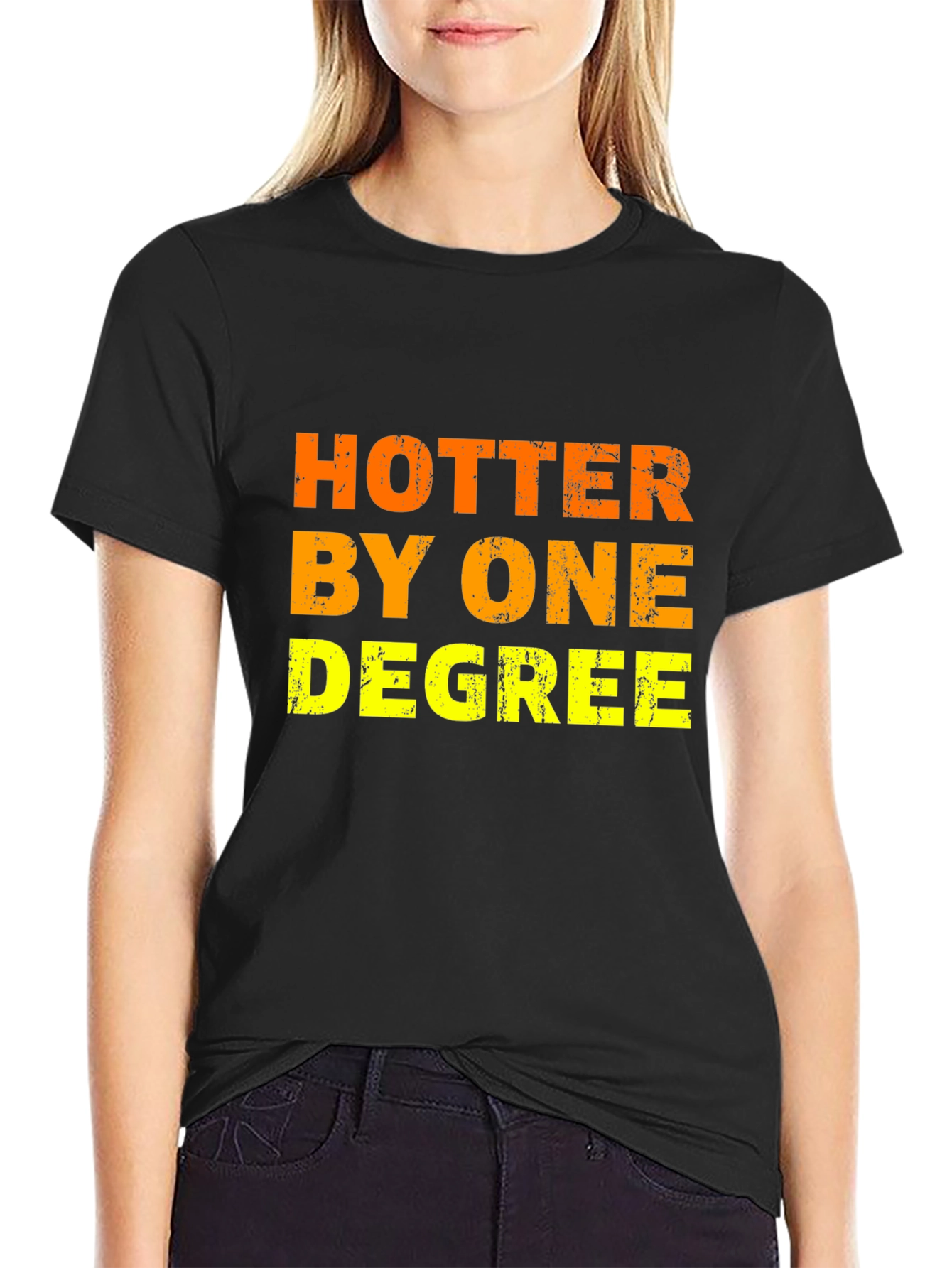 Black Hotter By One Degree Men's Black T-Shirt view 2