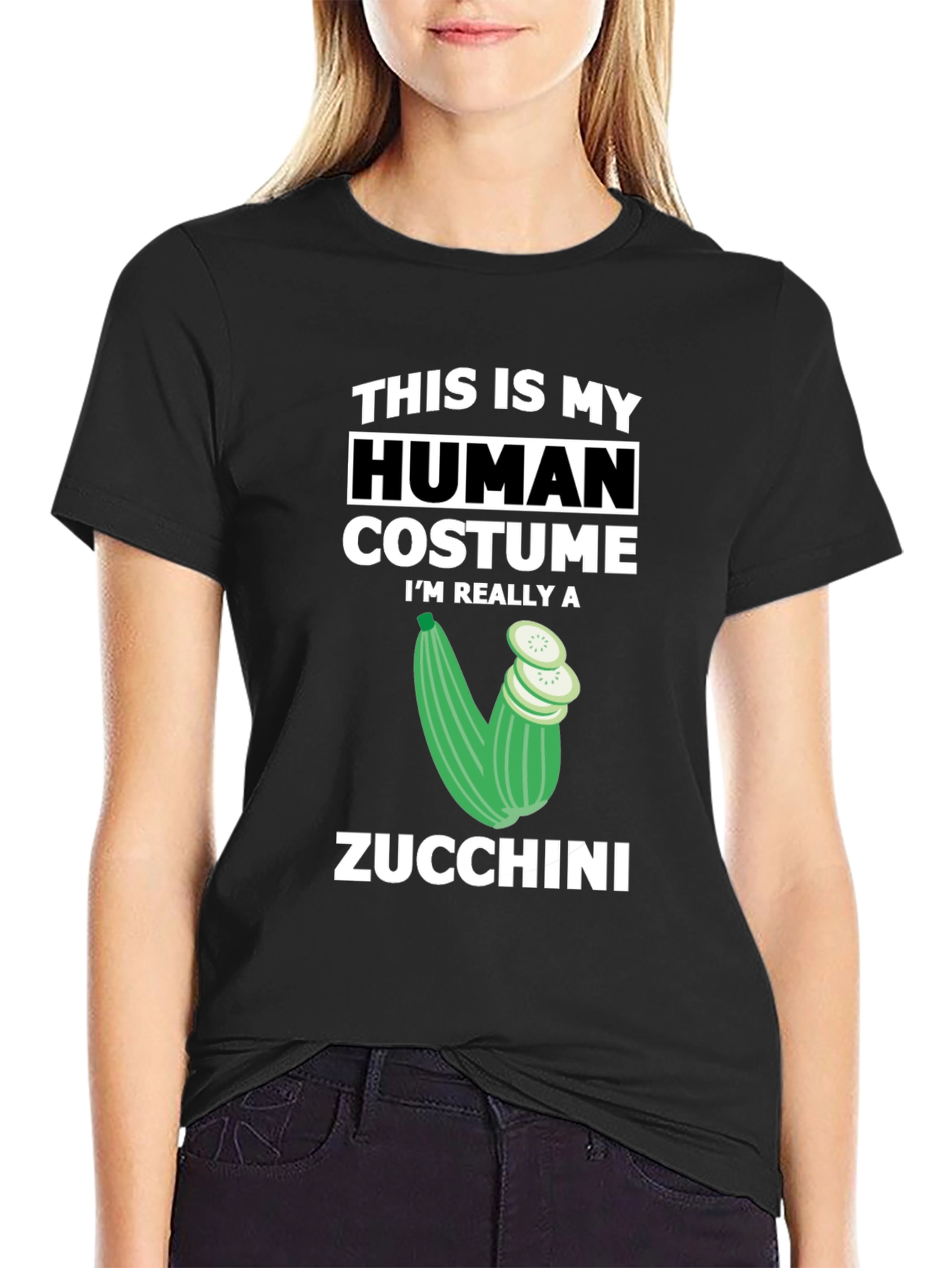 Zucchini Human Costume Funny T-Shirt - 2