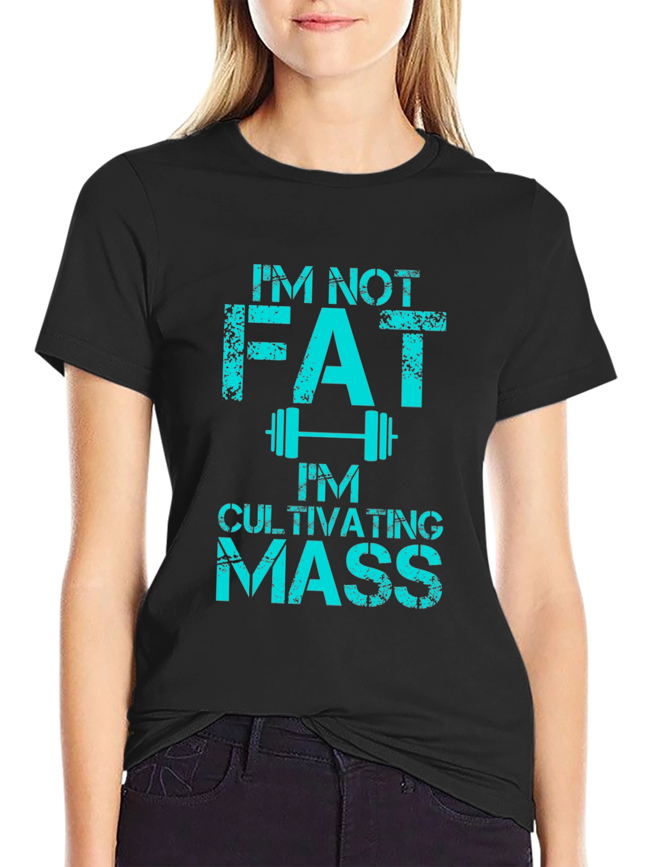 Black I'm Not Fat Cultivating Mass Graphic Tee view 2