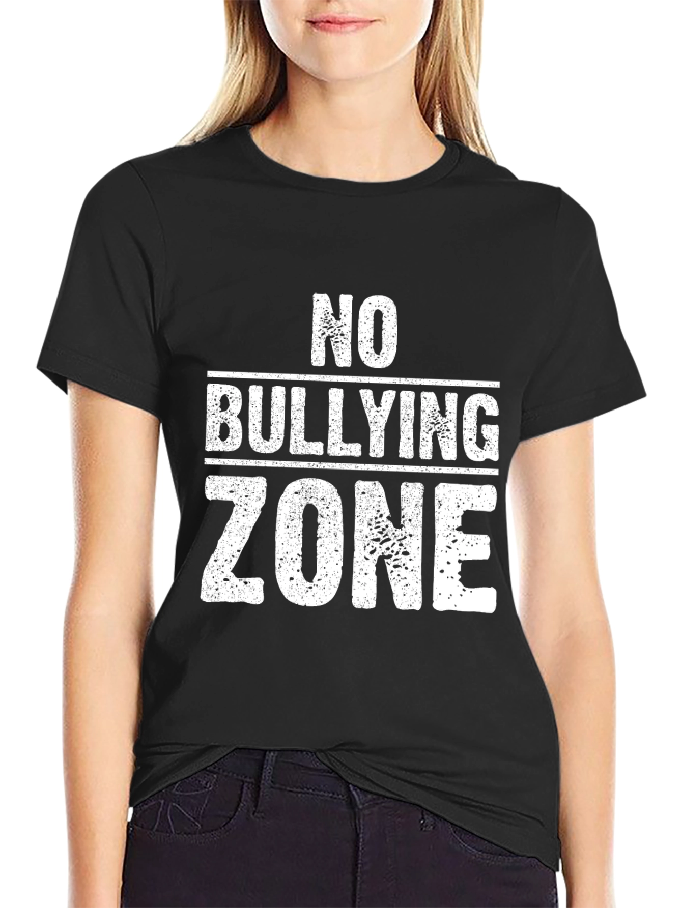 Black No Bullying Zone Graphic Tee view 2