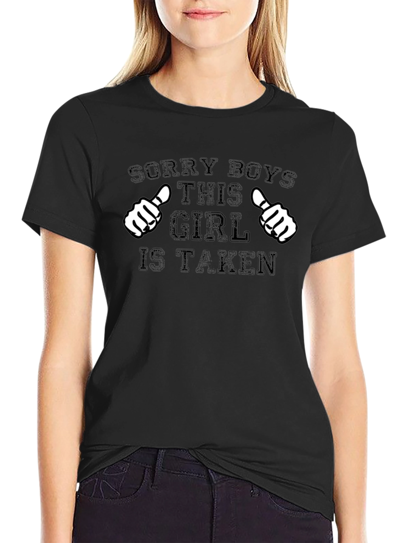 Black Sorry Boys This Girl Is Taken Black T-Shirt view 2