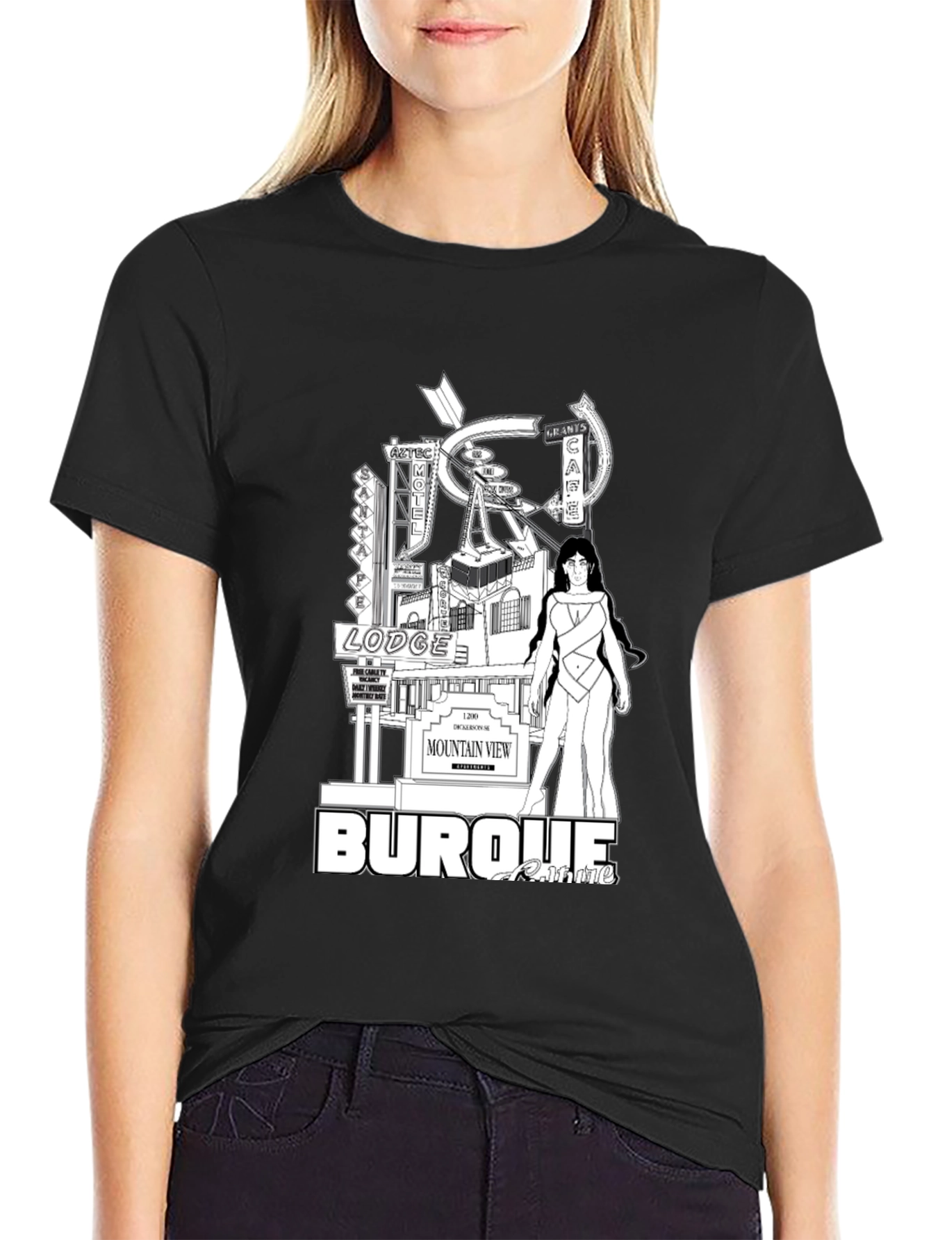 Retro Albuquerque Graphic Tee - Black Cotton T-Shirt - 2
