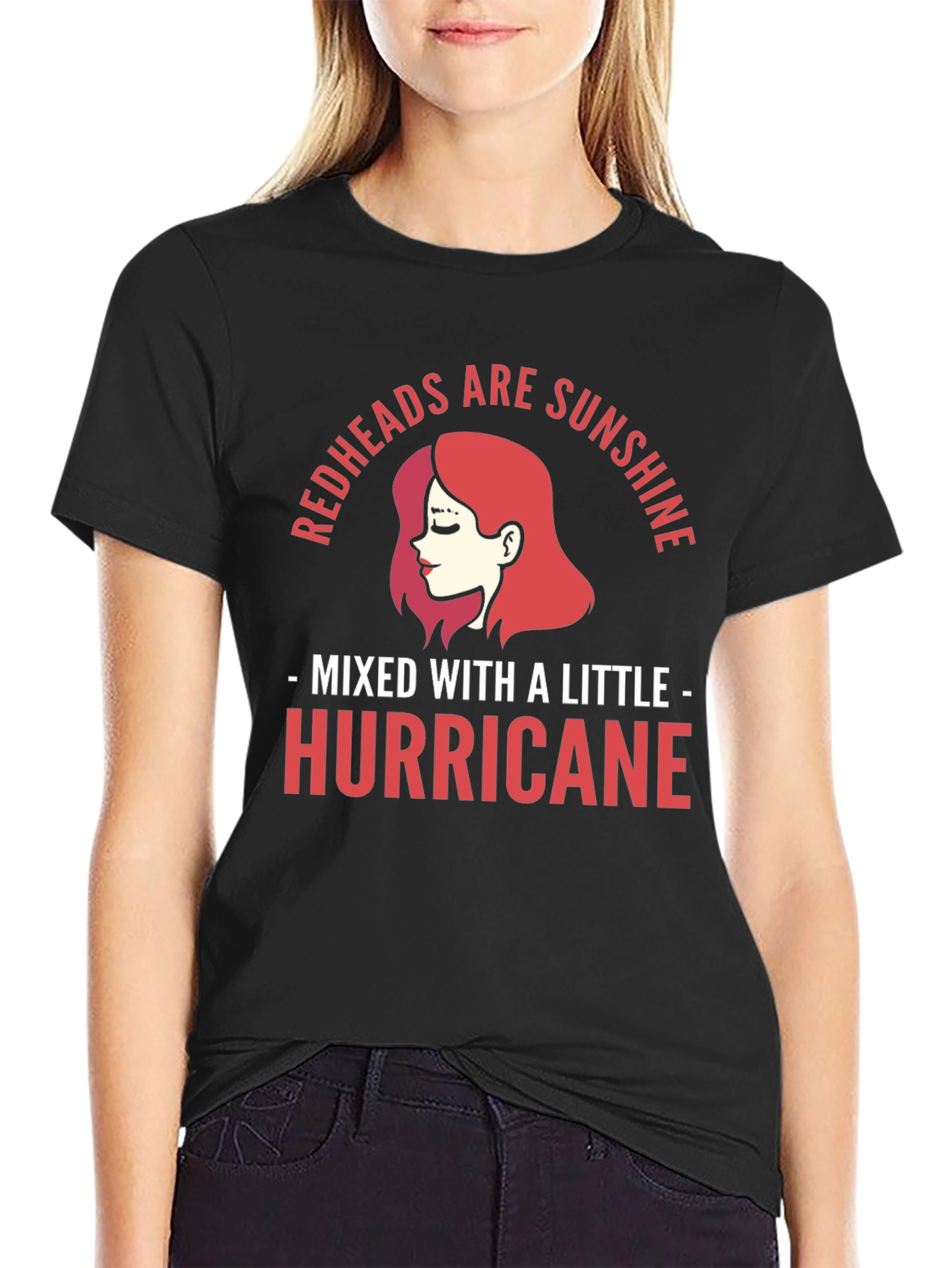 Black Redhead Sunshine Hurricane Graphic Tee view 2
