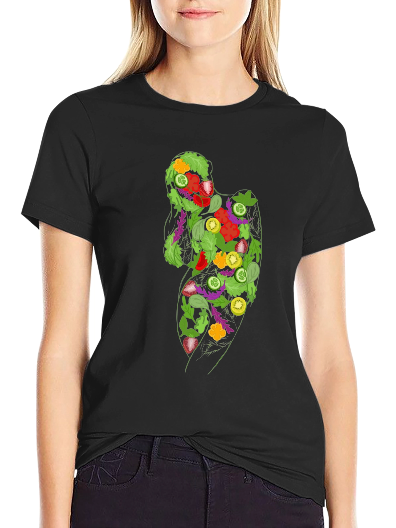 Salad Silhouette Graphic Tee - Eat Your Veggies! - 2