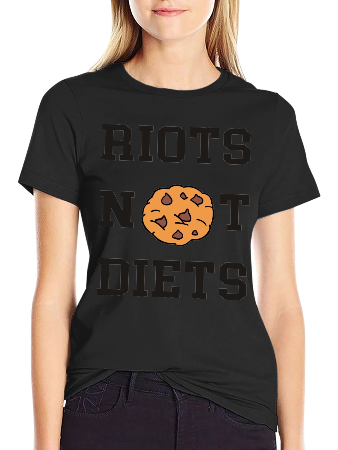 Black Riots Not Diets Cookie T-Shirt view 2