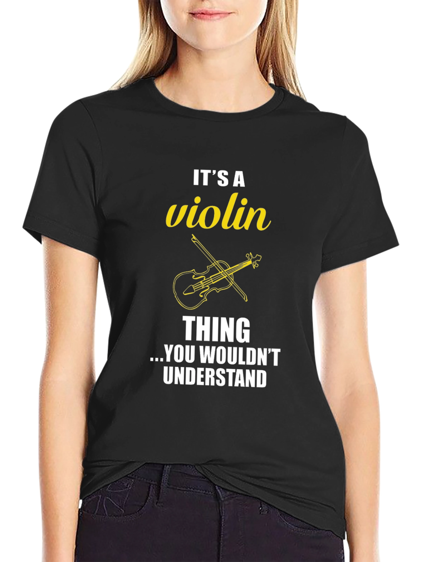 Black It's a Violin Thing T-Shirt view 2