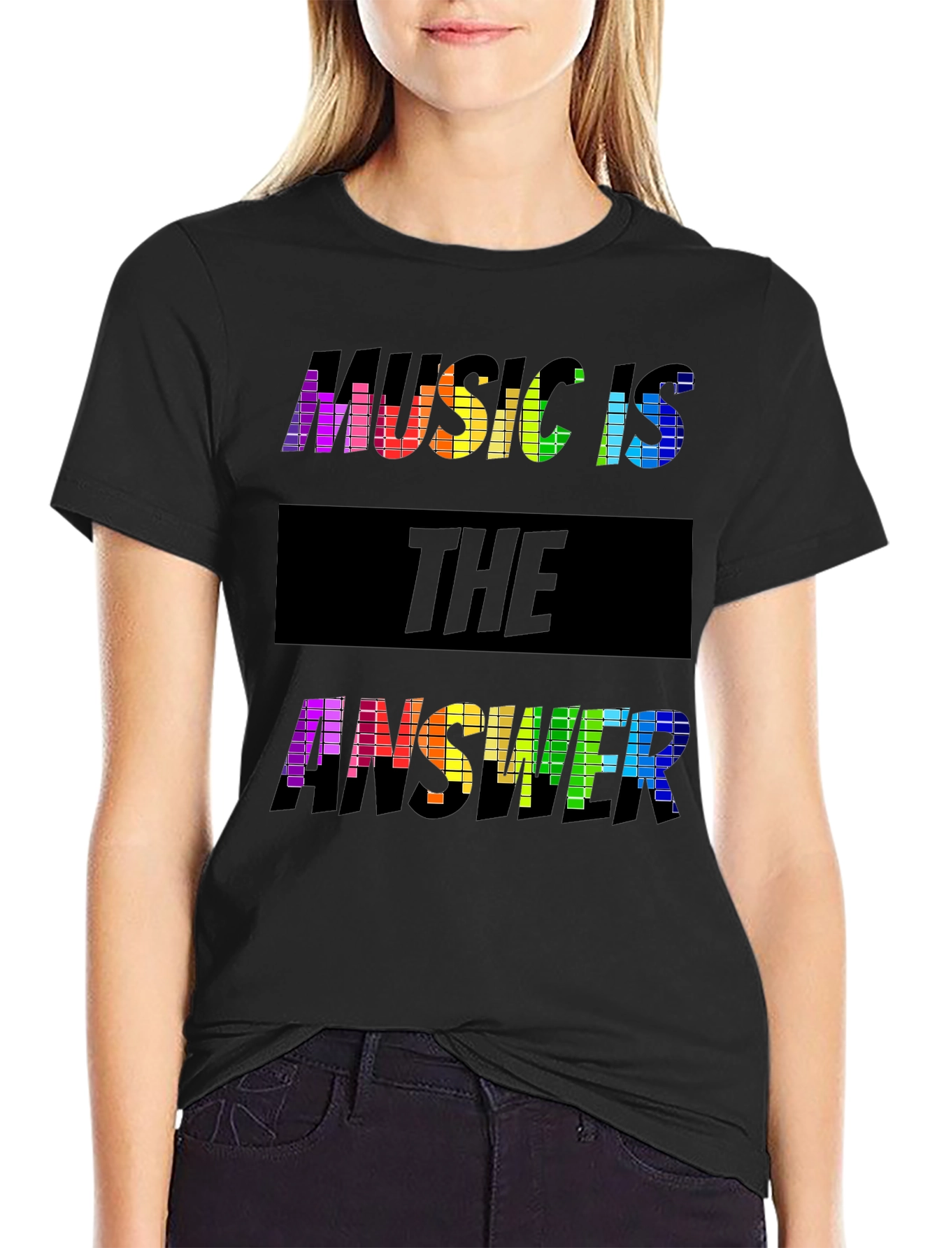 Black Music Is The Answer Graphic T-Shirt view 2