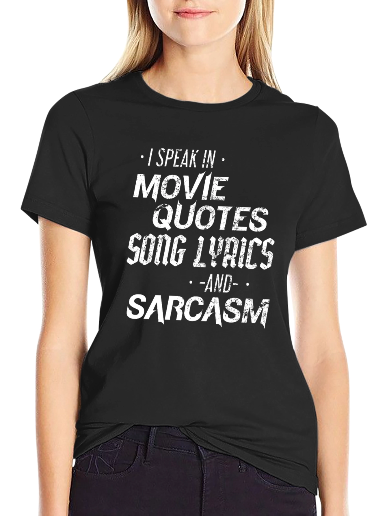 Black Humorous Graphic Tee - Movie Quotes, Song Lyrics, Sarcasm view 2