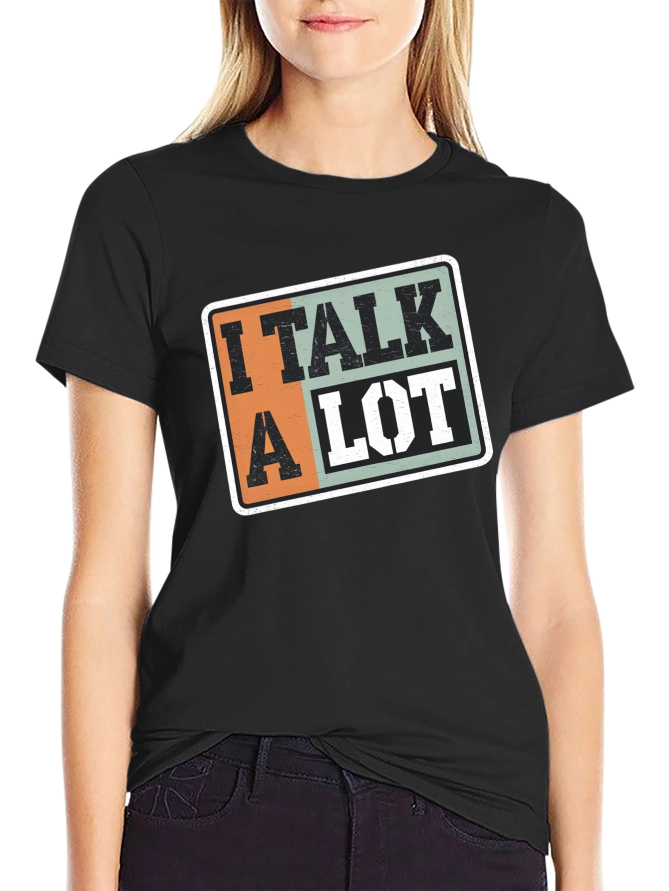 Black I Talk a Lot Graphic T-Shirt view 2