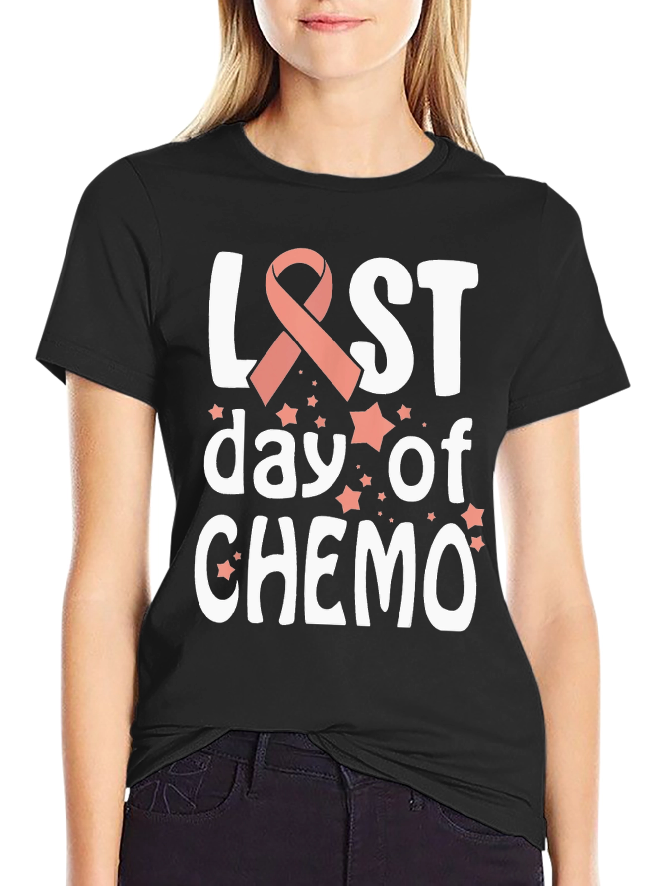 Black Last Day of Chemo T-Shirt - Cancer Awareness  view 2