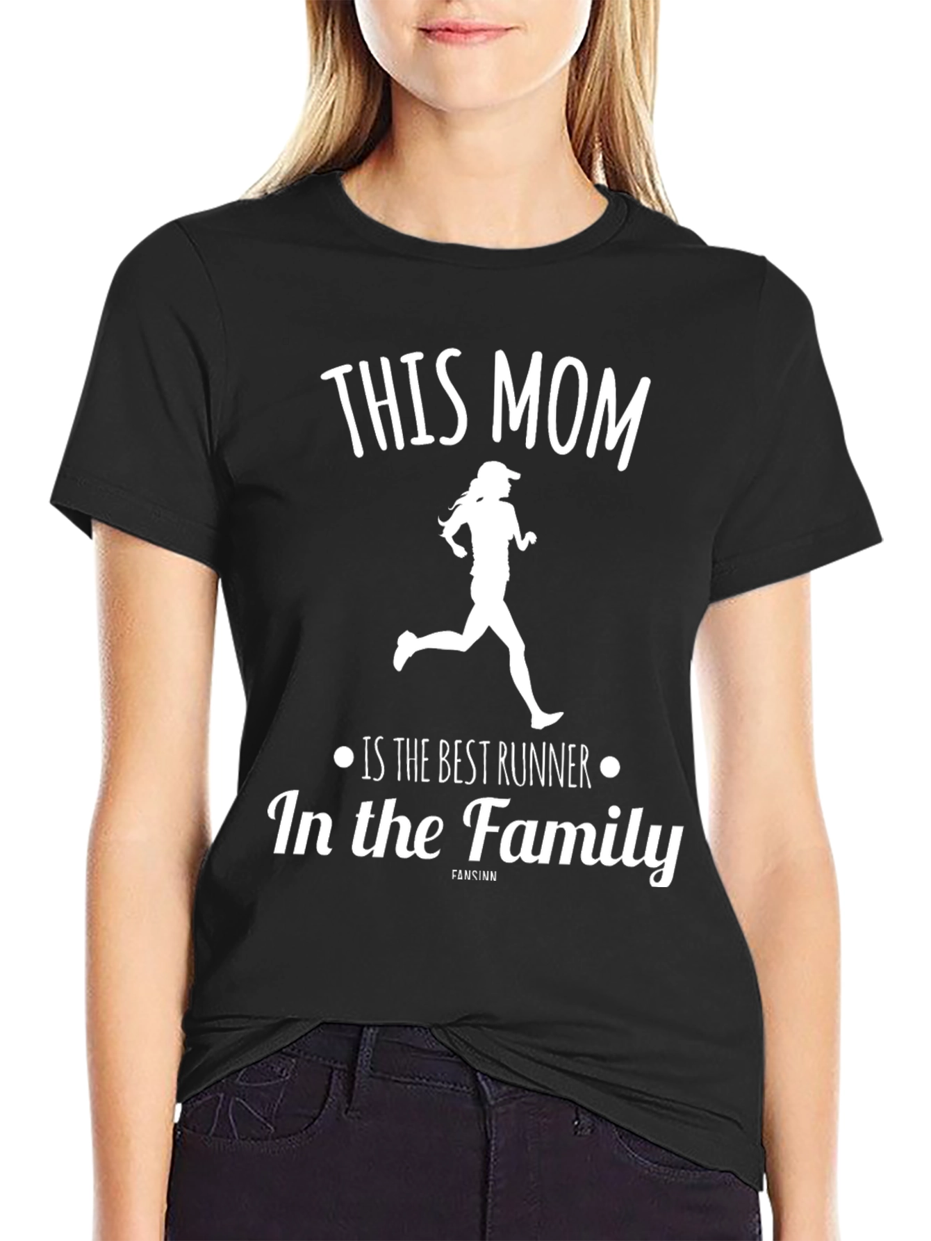 Black This Mom is the Best Runner Family T-Shirt view 2