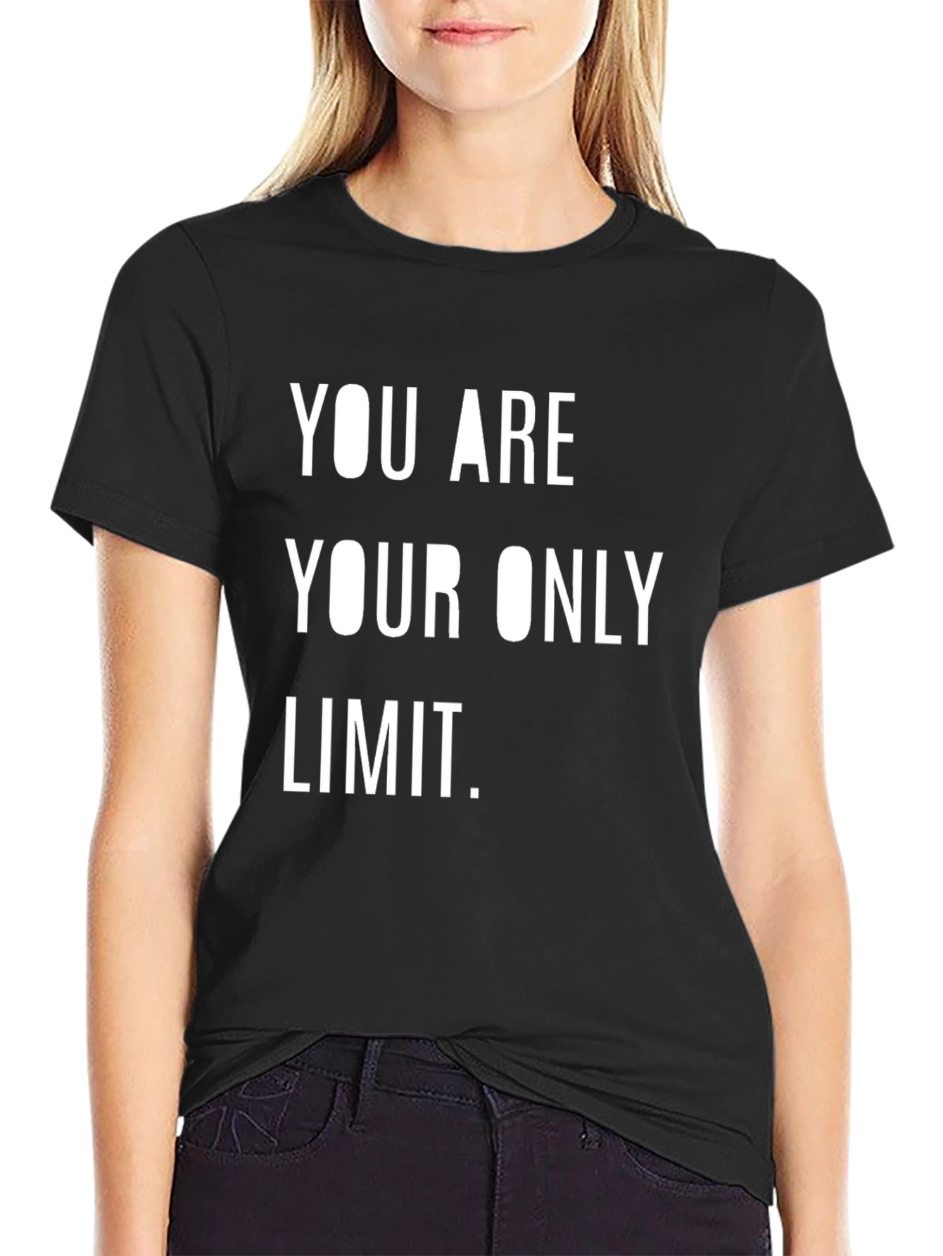 Black Motivational T-Shirt: You Are Your Only Limit - Black view 2