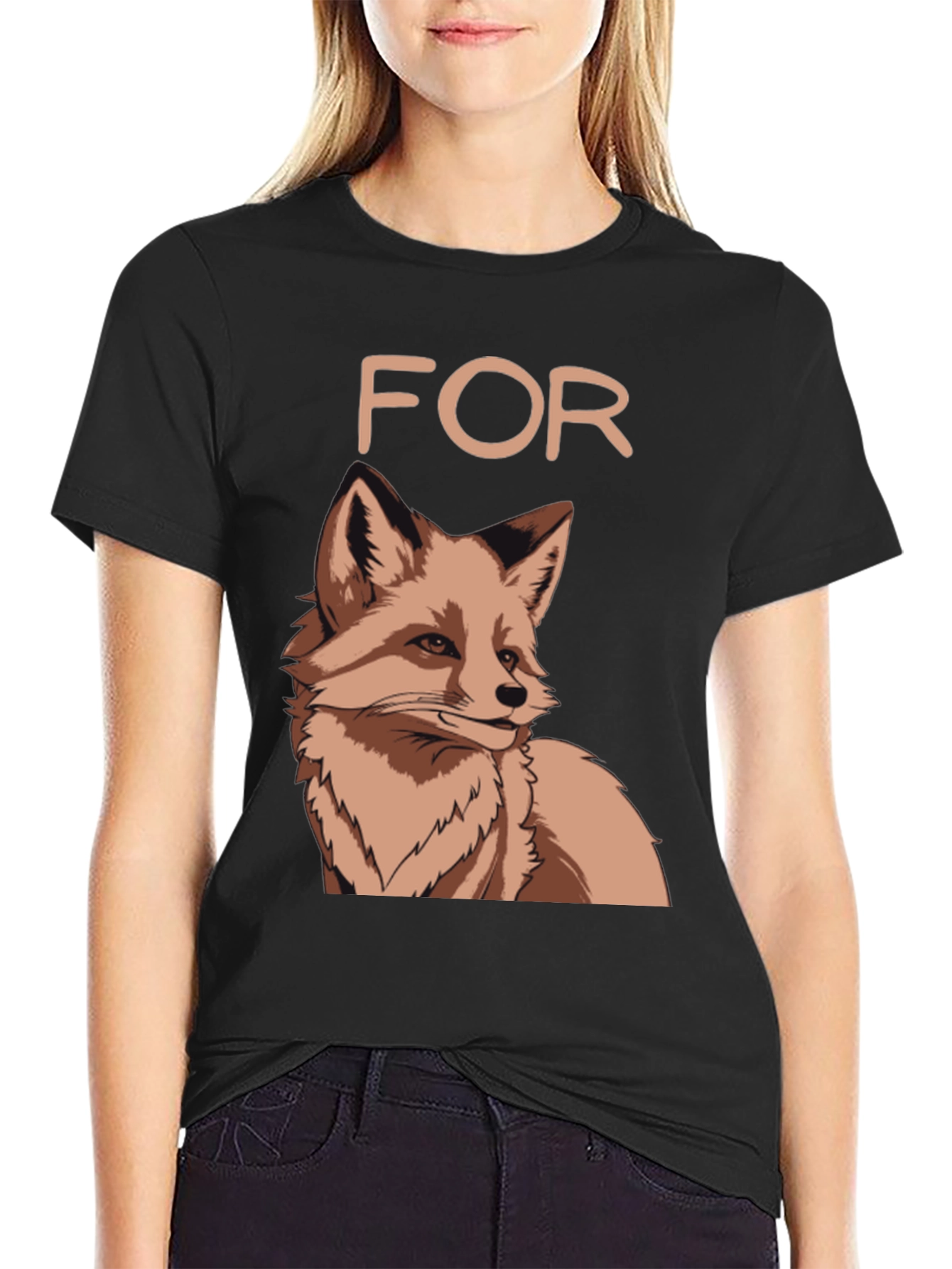 Black Fox Graphic T-Shirt - "For Fox Sake" Tee view 2