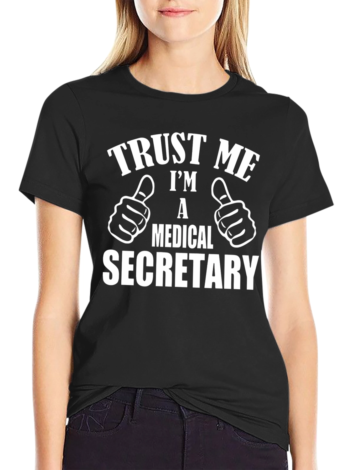 Black Trust Me Medical Secretary T-Shirt view 2