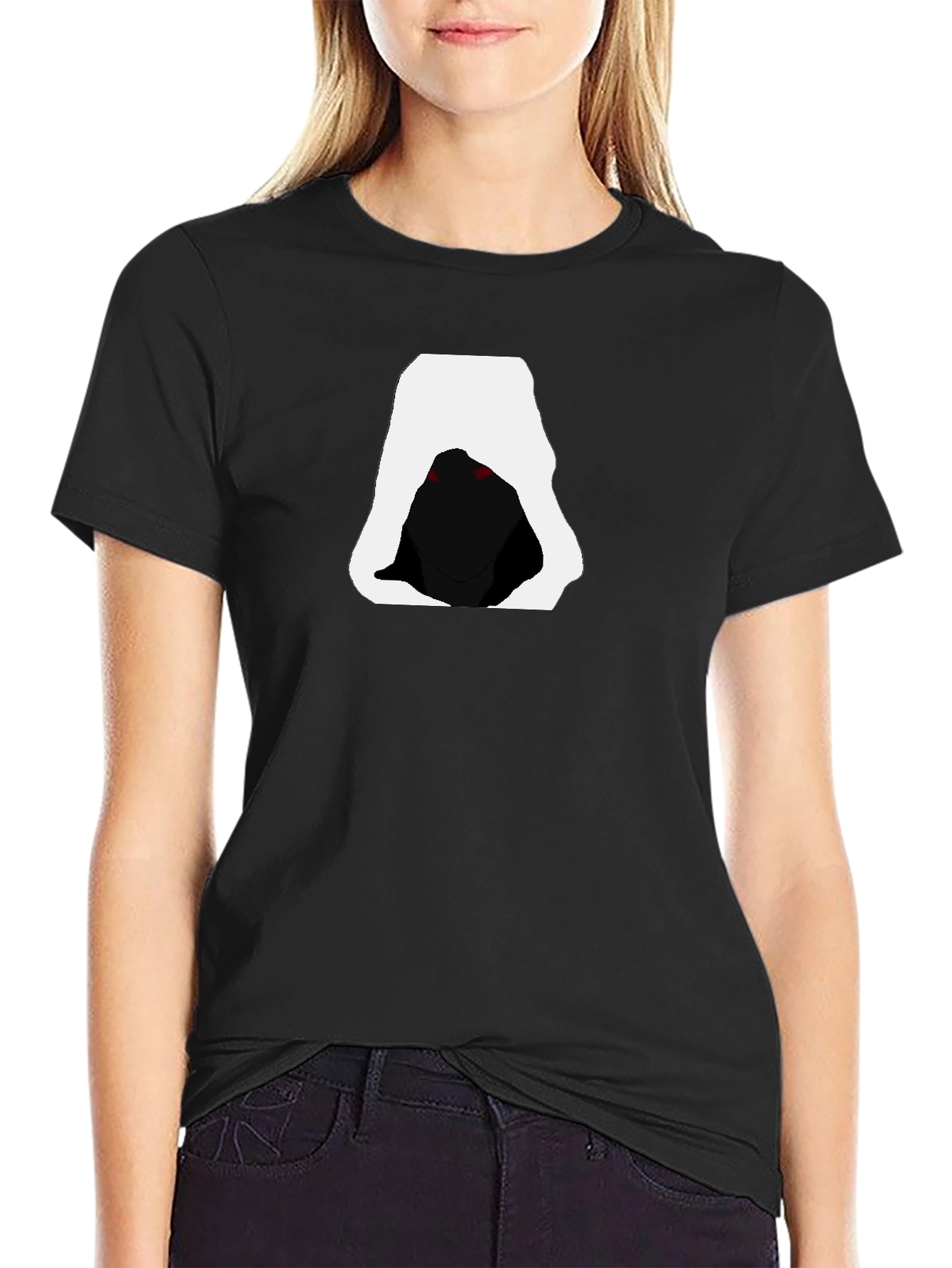 Black Hooded Figure Graphic Tee - Men's Black T-Shirt view 2