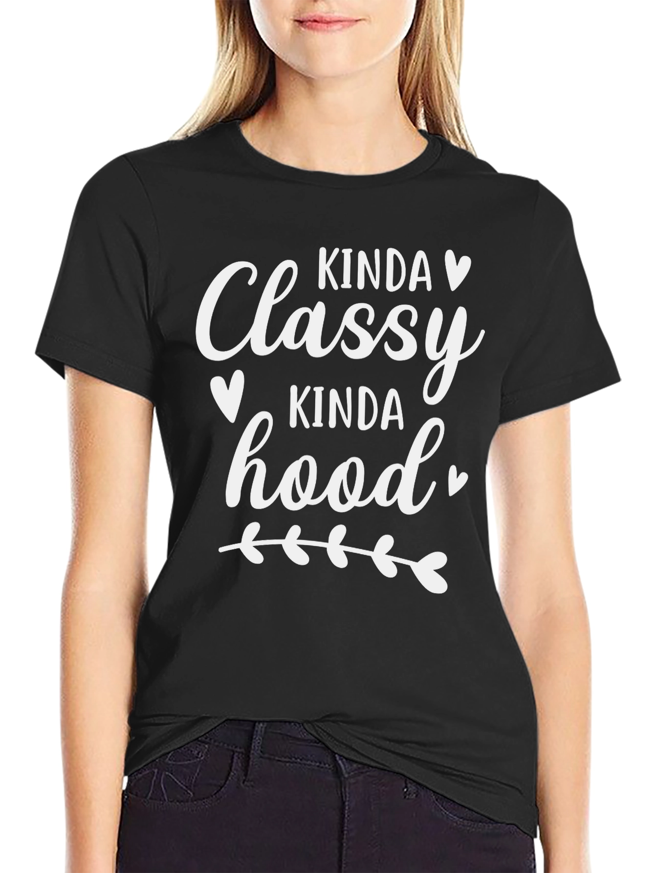 Black Kinda Classy Kinda Hood T-Shirt, Funny Tee view 2