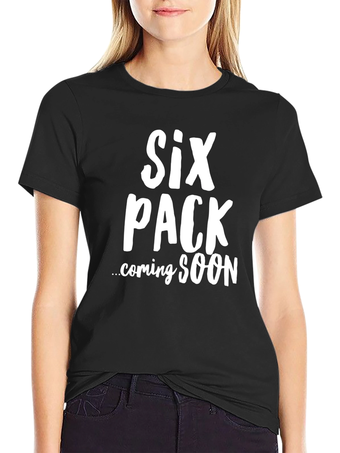 Black Six Pack Coming Soon Funny T-Shirt view 2