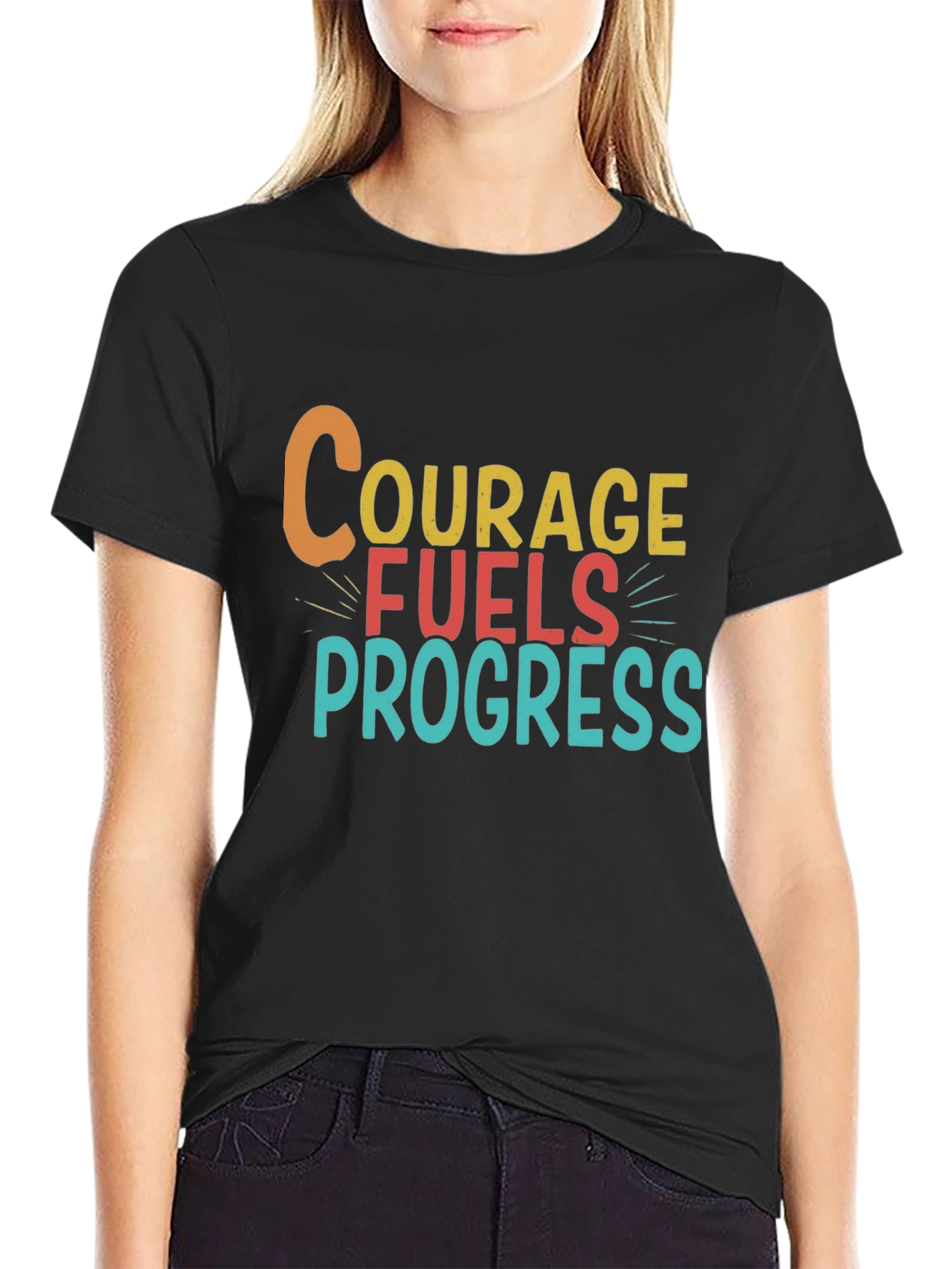 Black Courage Fuels Progress Graphic Tee view 2