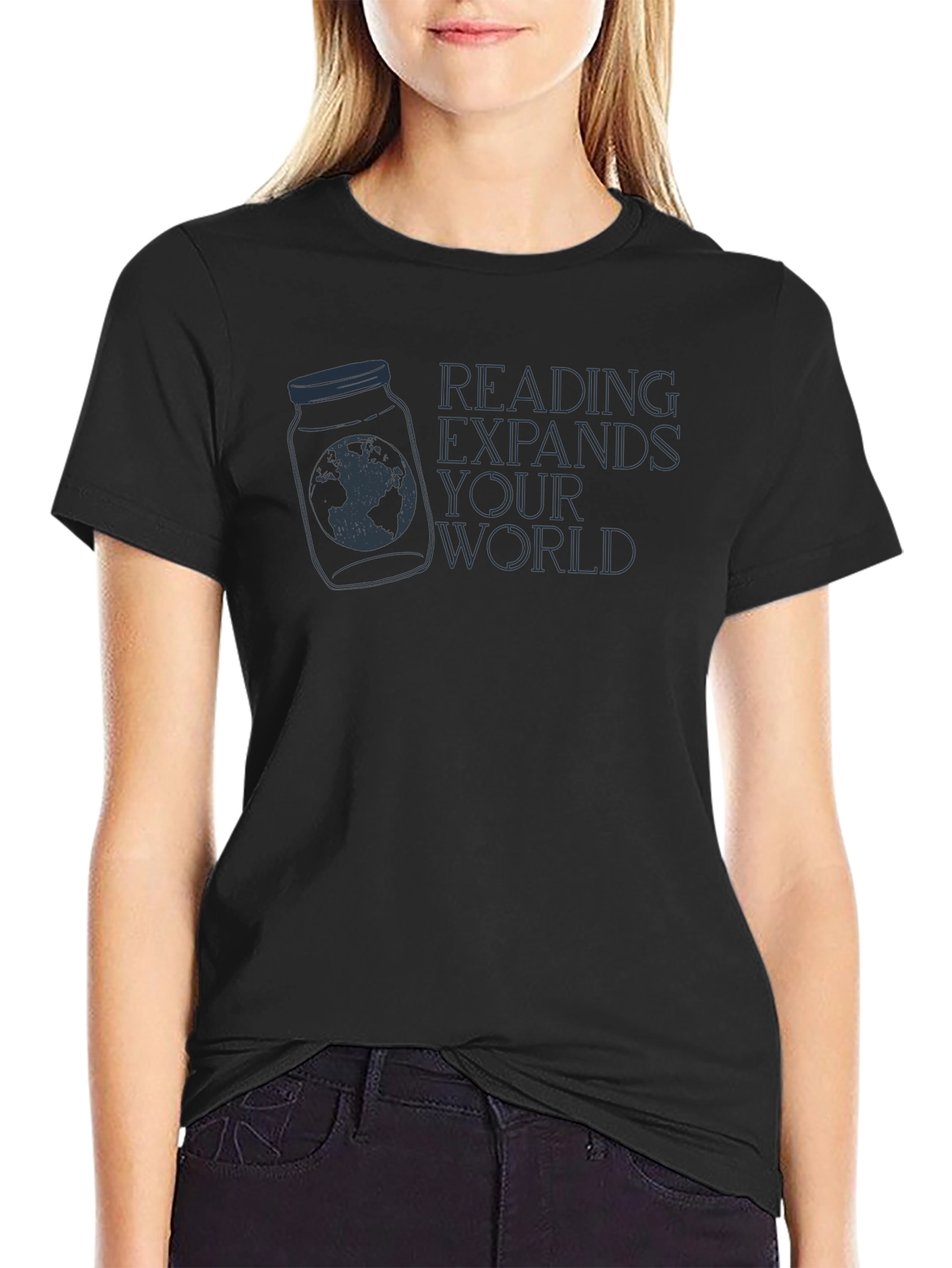 Black Reading Expands Your World T-Shirt view 2