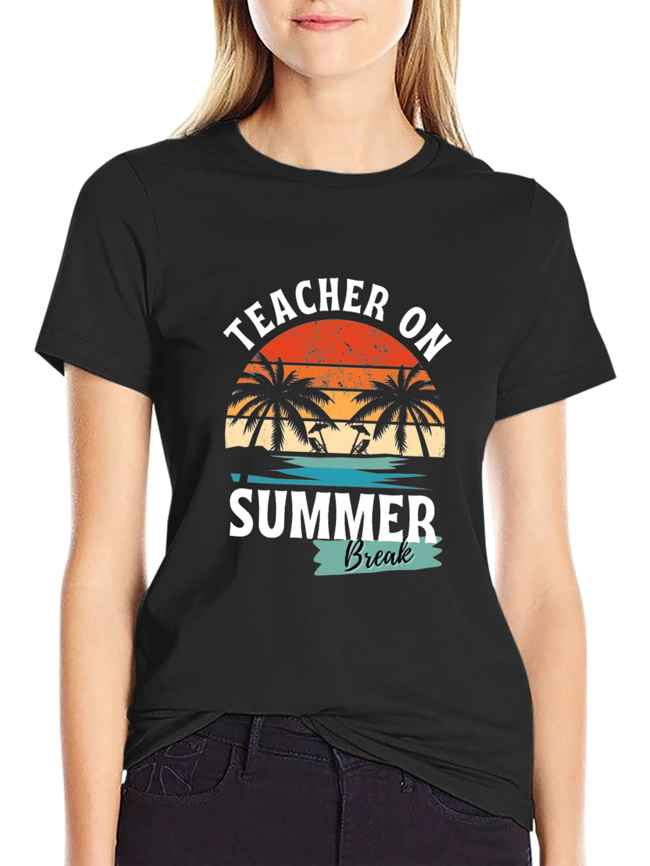 Black Teacher On Summer Break Graphic T-Shirt view 2