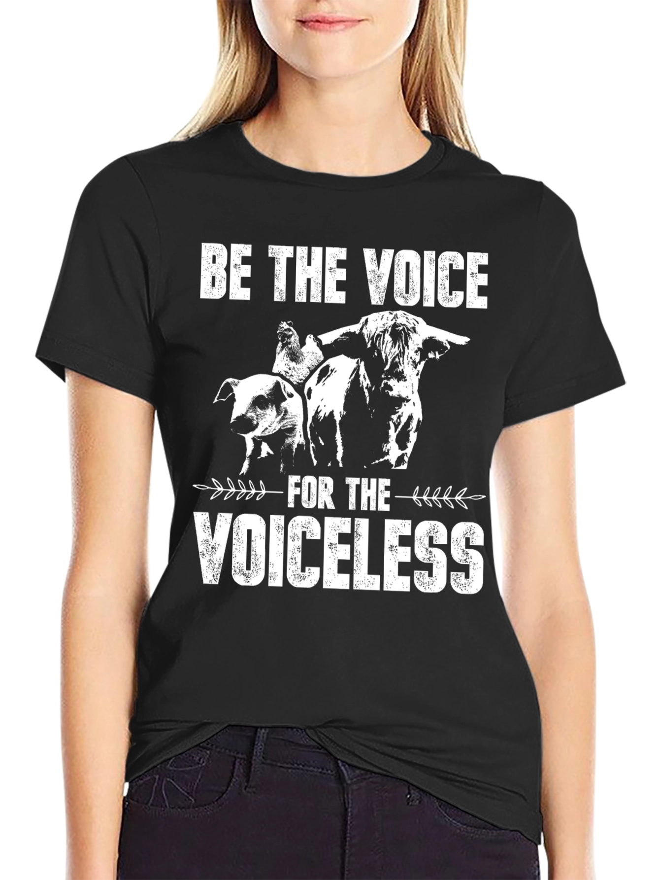 Black Voice for the Voiceless Vegan T-Shirt view 2