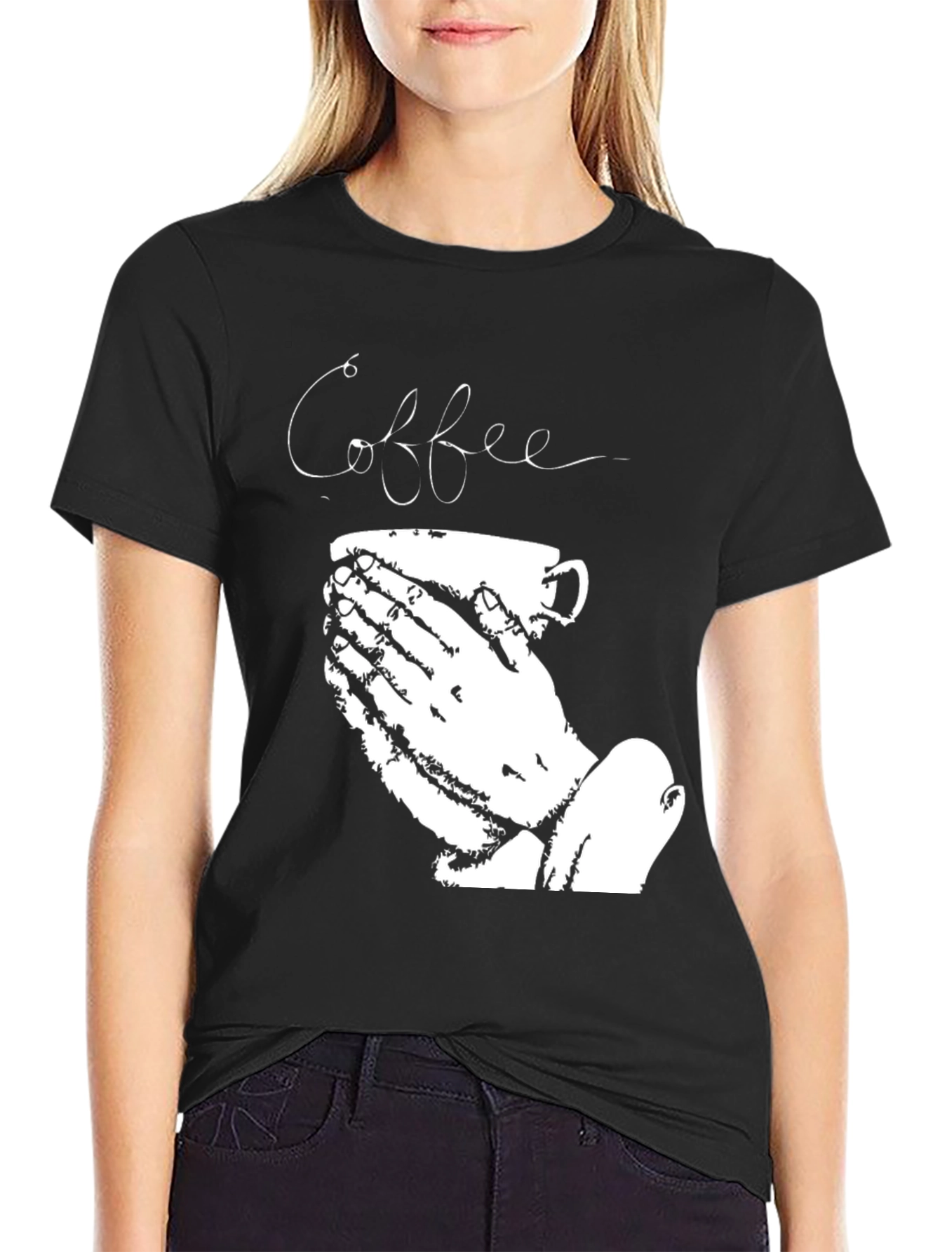 Black Coffee Prayer Black Graphic Tee view 2
