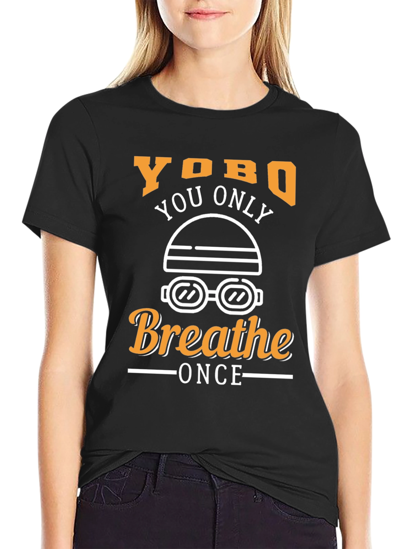 Black Yobo You Only Breathe Once Black T-Shirt view 2