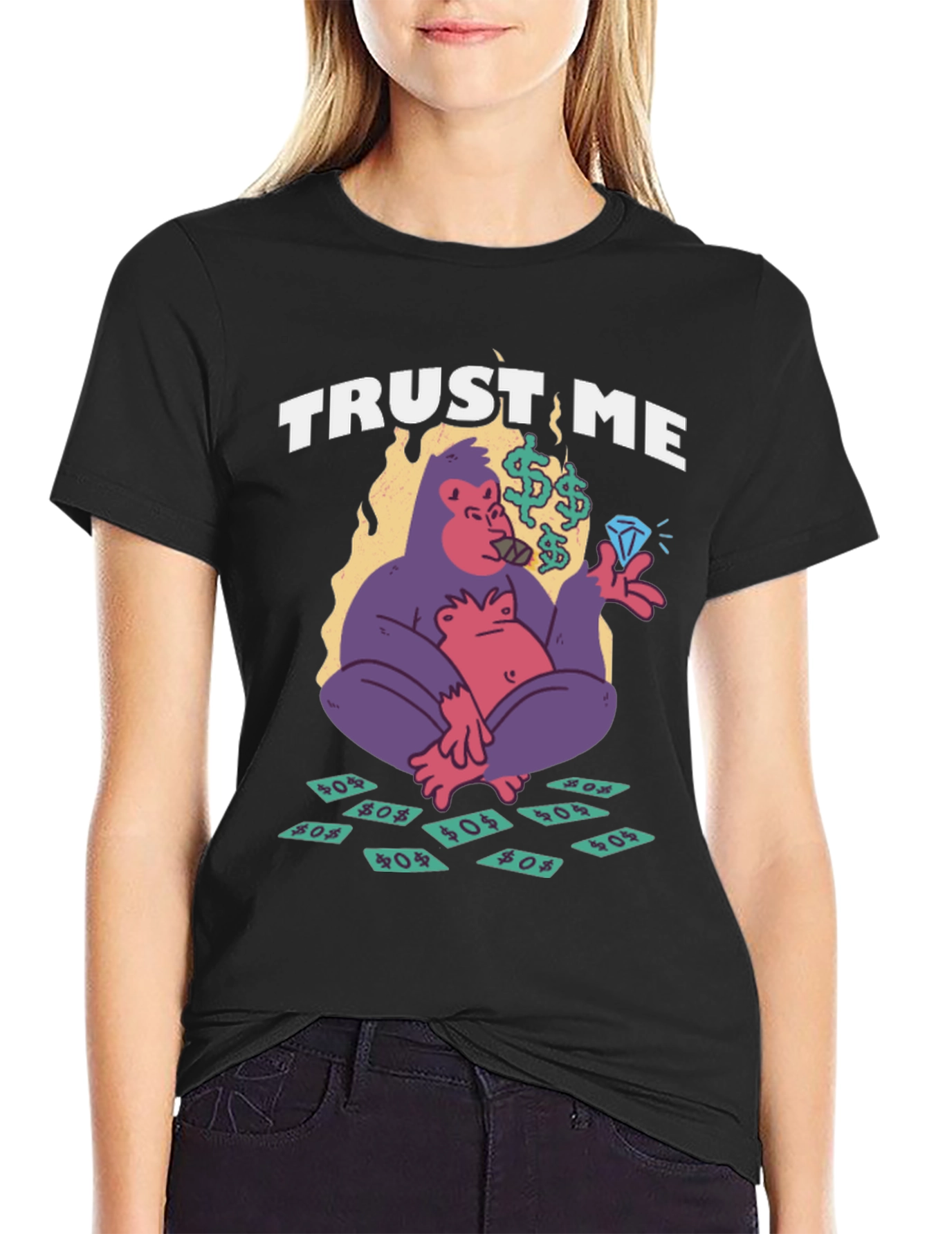 Black Trust Me Gorilla Graphic Tee view 2