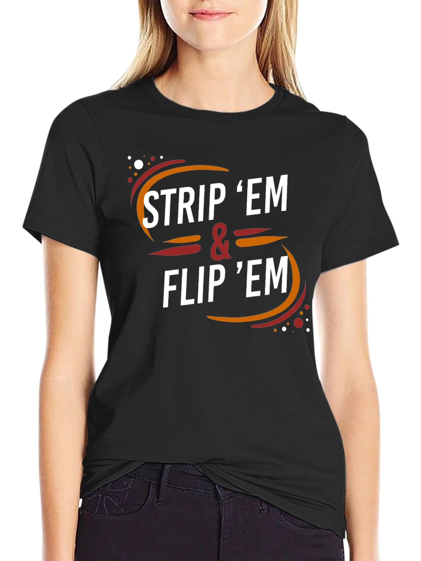 Black Strip 'Em & Flip 'Em Graphic Tee - Black view 2