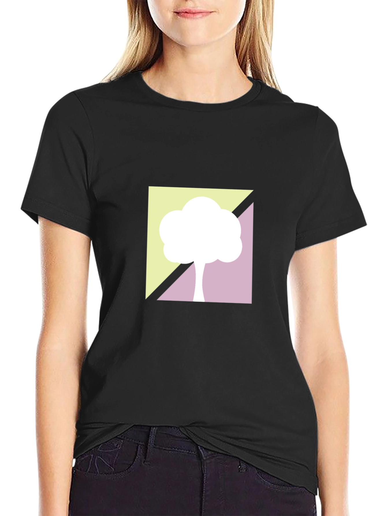 Black Abstract Tree Graphic Tee - Modern Style view 2