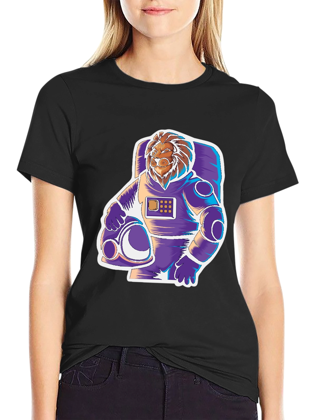 Black Lion Astronaut Graphic Tee - Space Explorer view 2