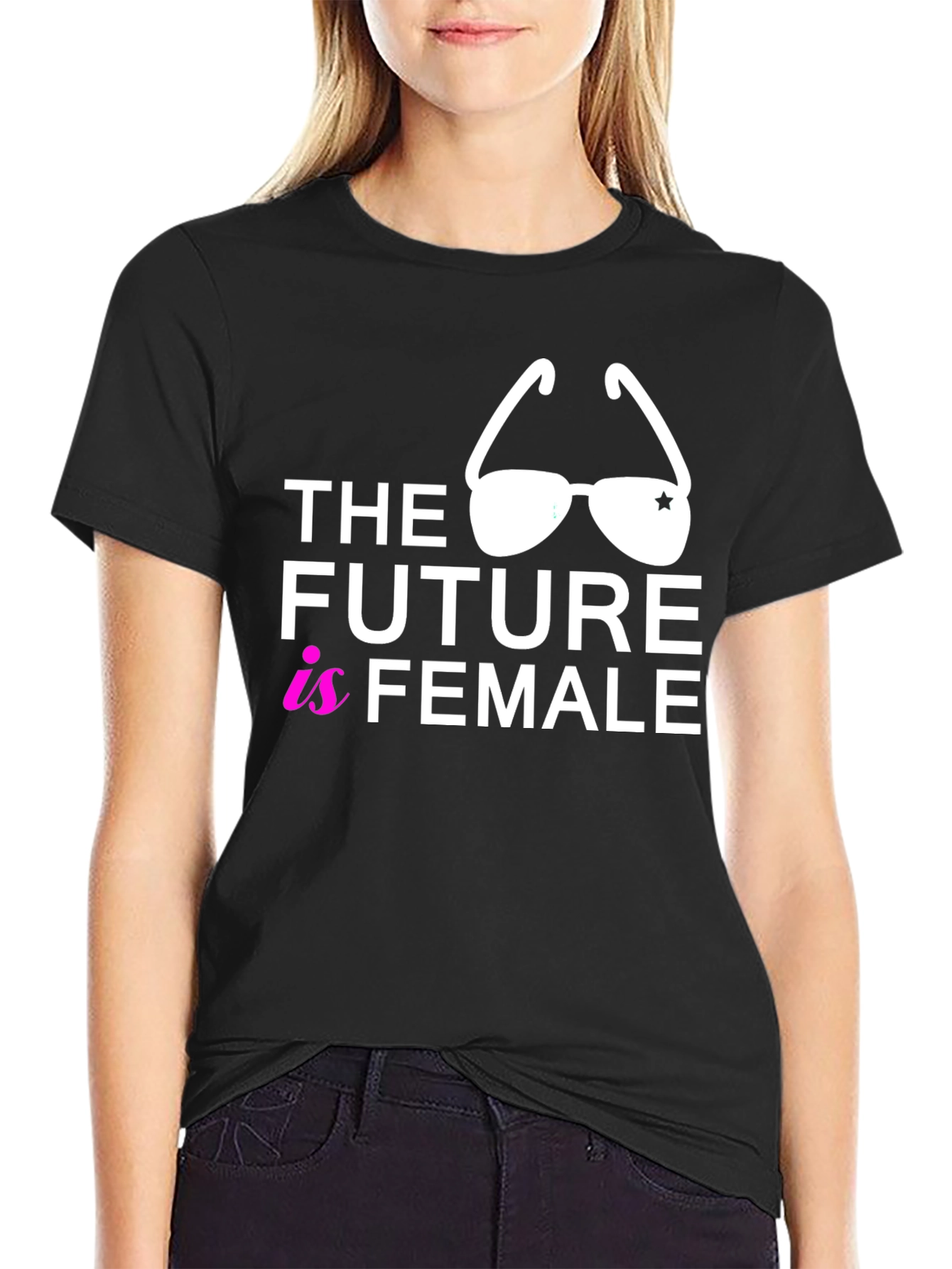Black The Future is Female Graphic Tee - Black view 2