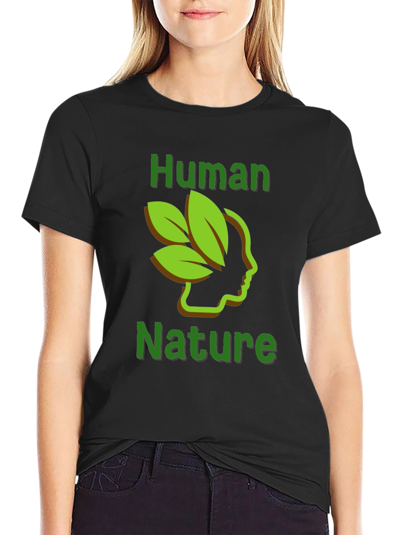 Black Human Nature Graphic Tee - Black view 2