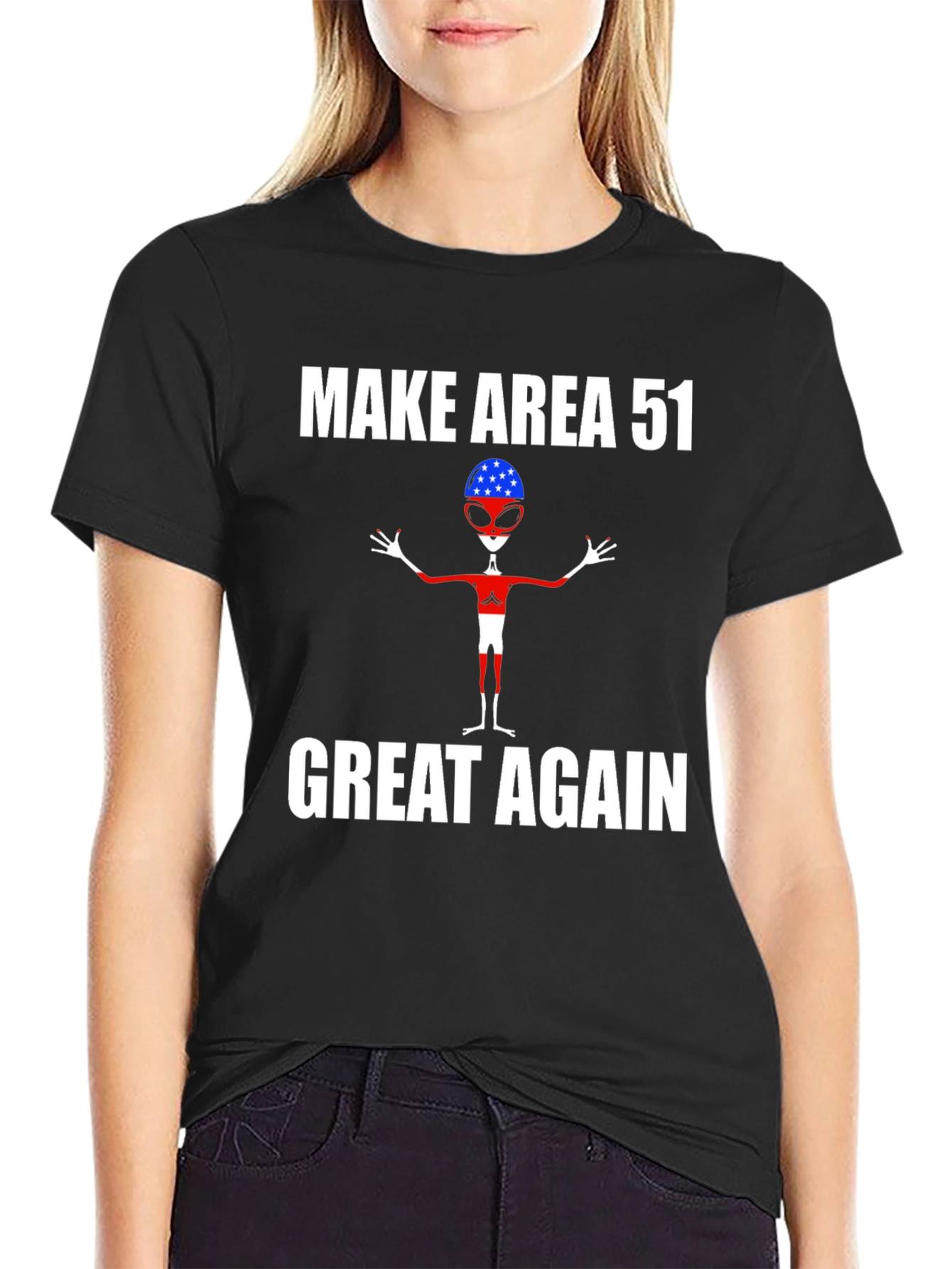 Black Make Area 51 Great Again T-Shirt view 2