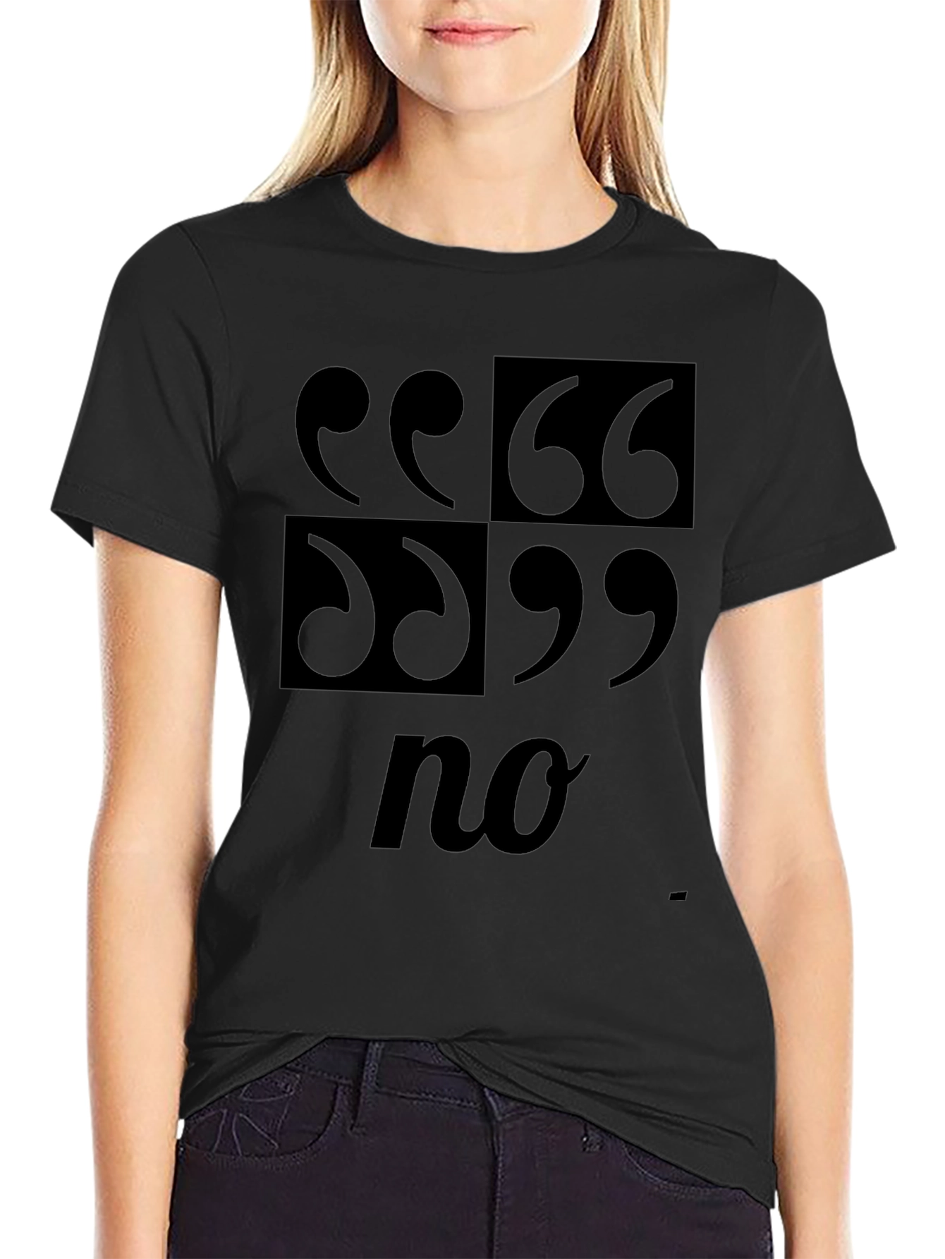 Black Quotation Marks Funny T-Shirt view 2