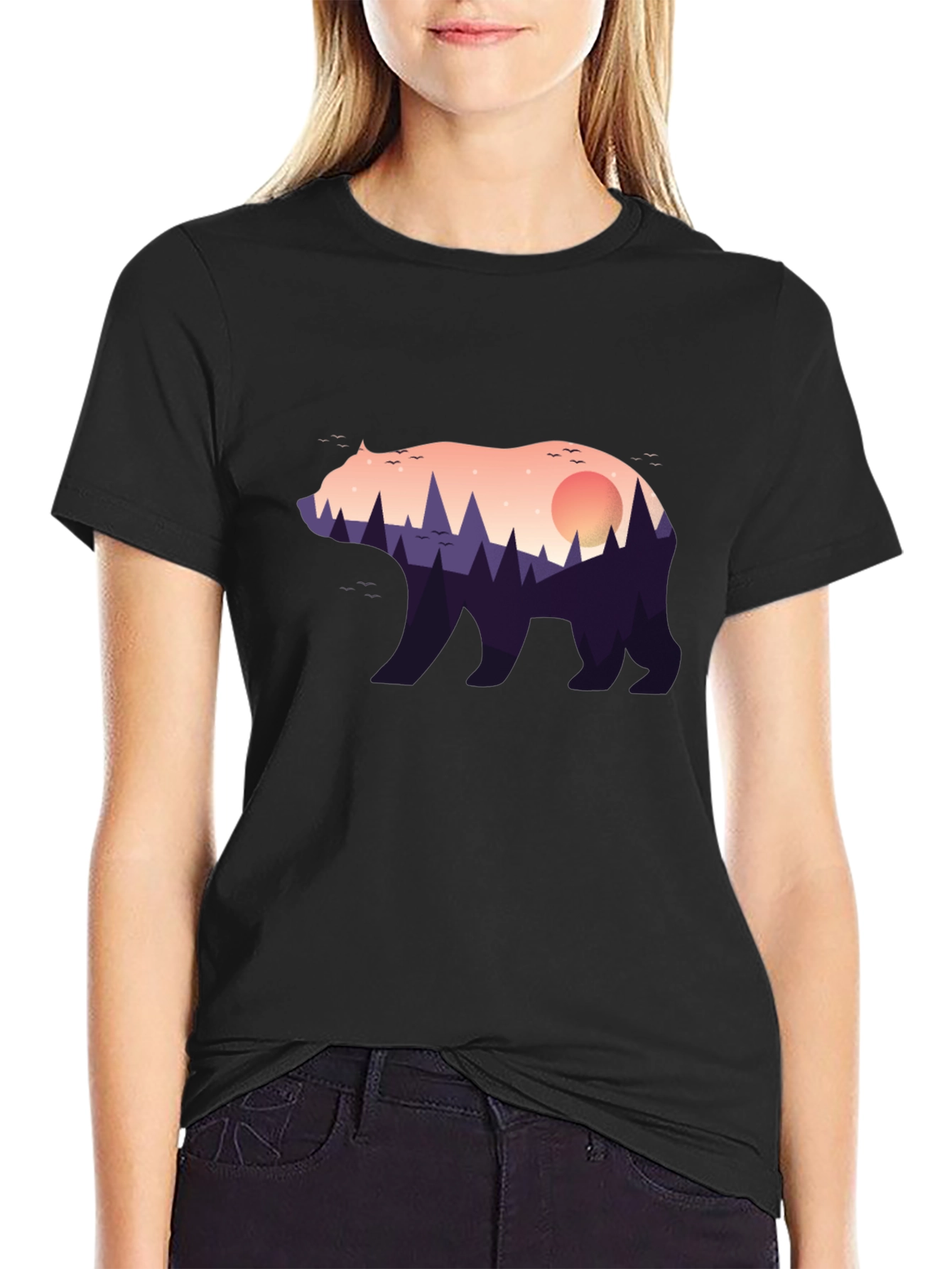 Black Nature Bear Graphic Tee - Stylish Menswear view 2